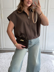 Gilet Alies Chequered | Bruin