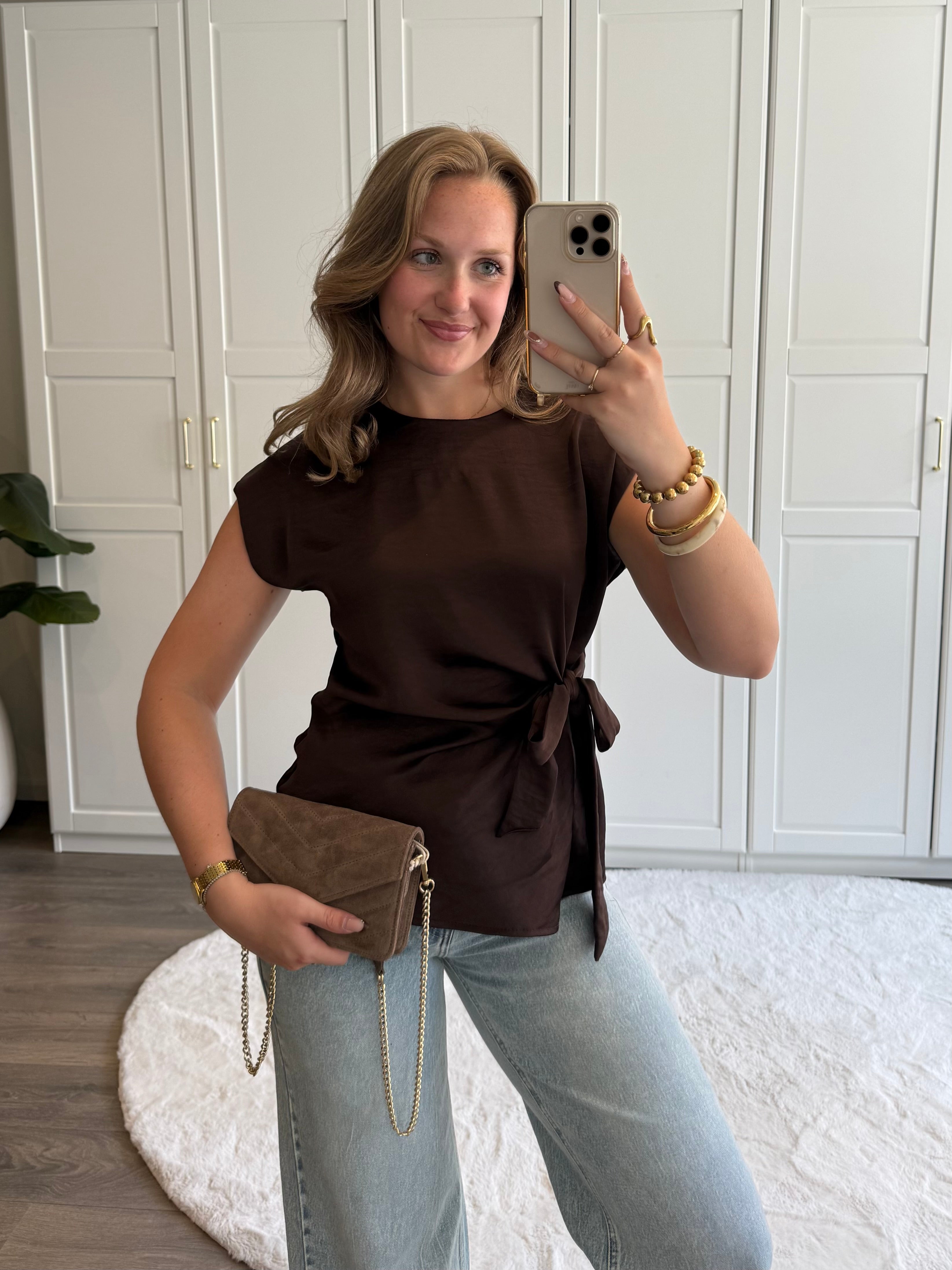 Satin Top Britt | Bruin