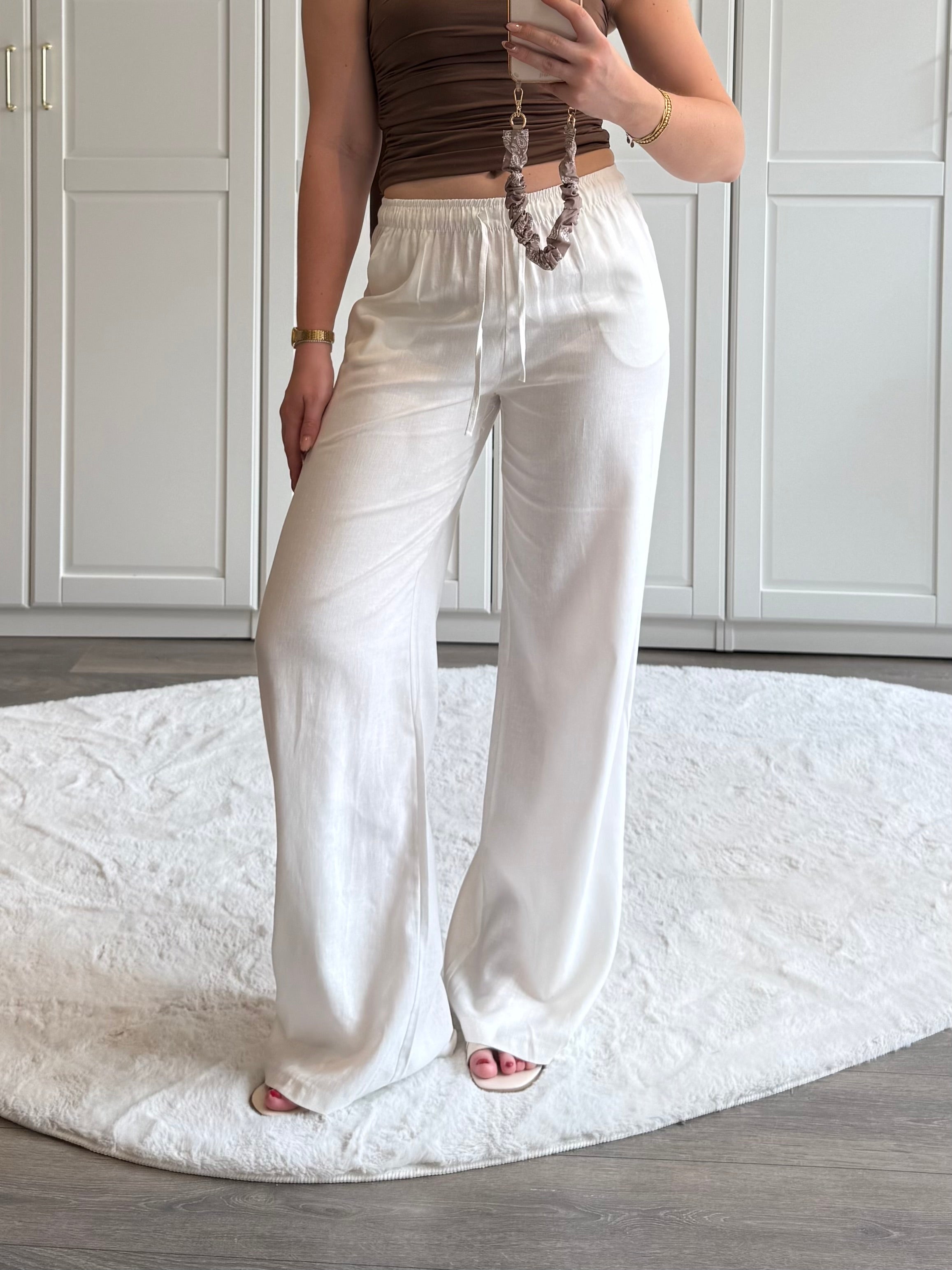Linnen Pants Isa Regular | Wit