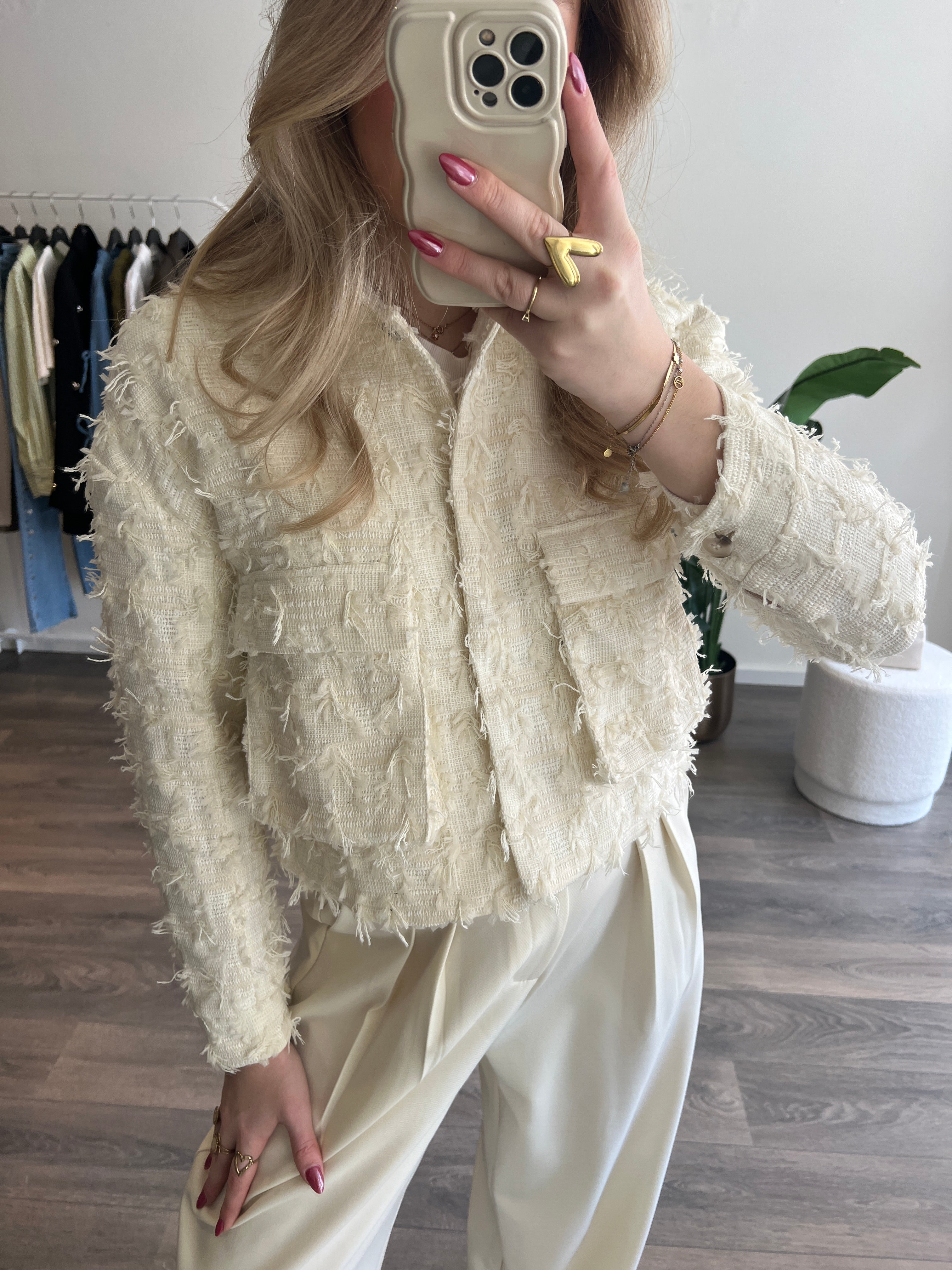 Tweed Jasje Quinty | Creme