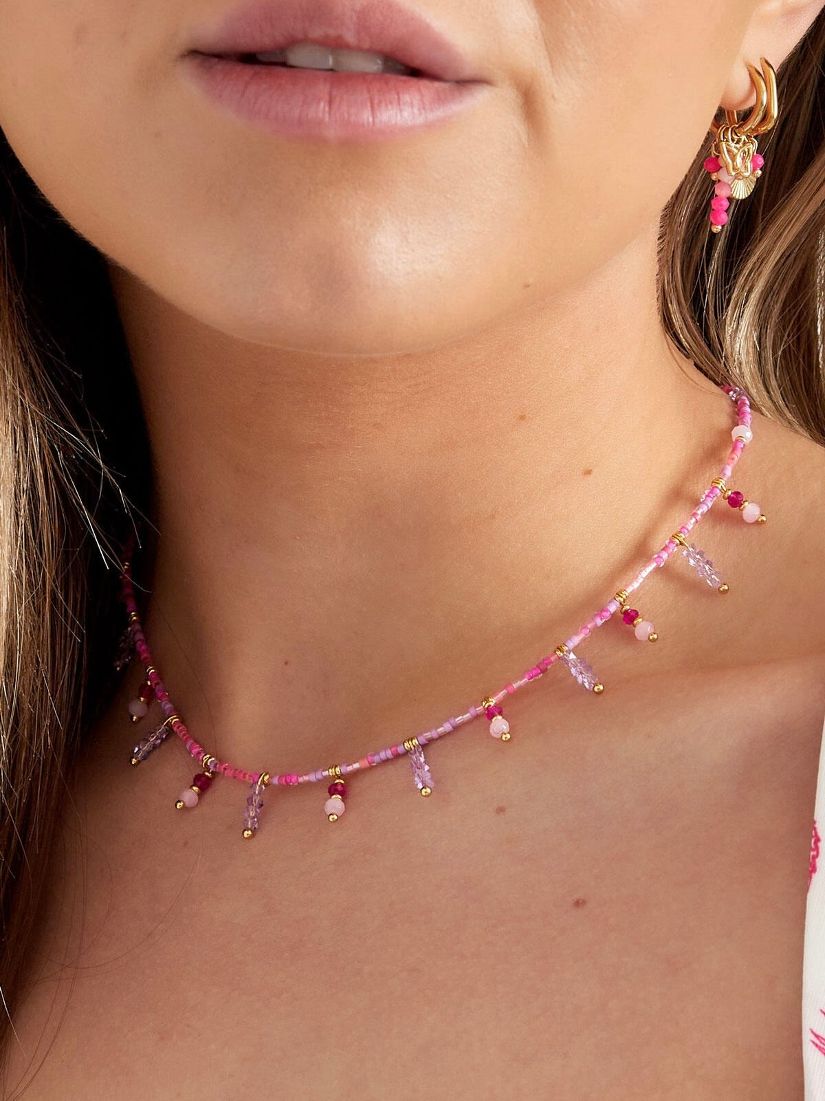 Ketting Summer Beads | Roze