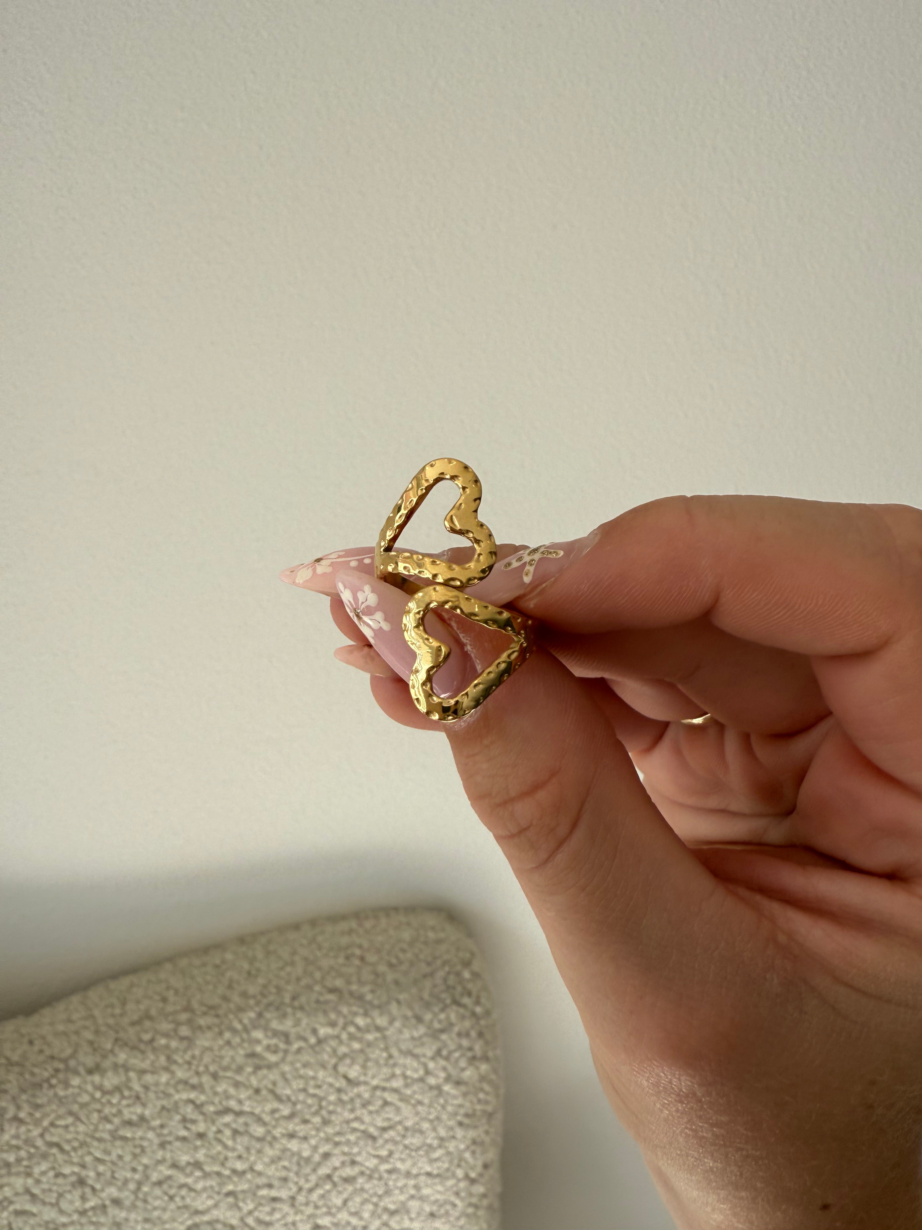 Double Heart Ring | Goud