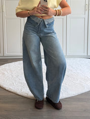 Folded Balloon Jeans 13692 | Blauw