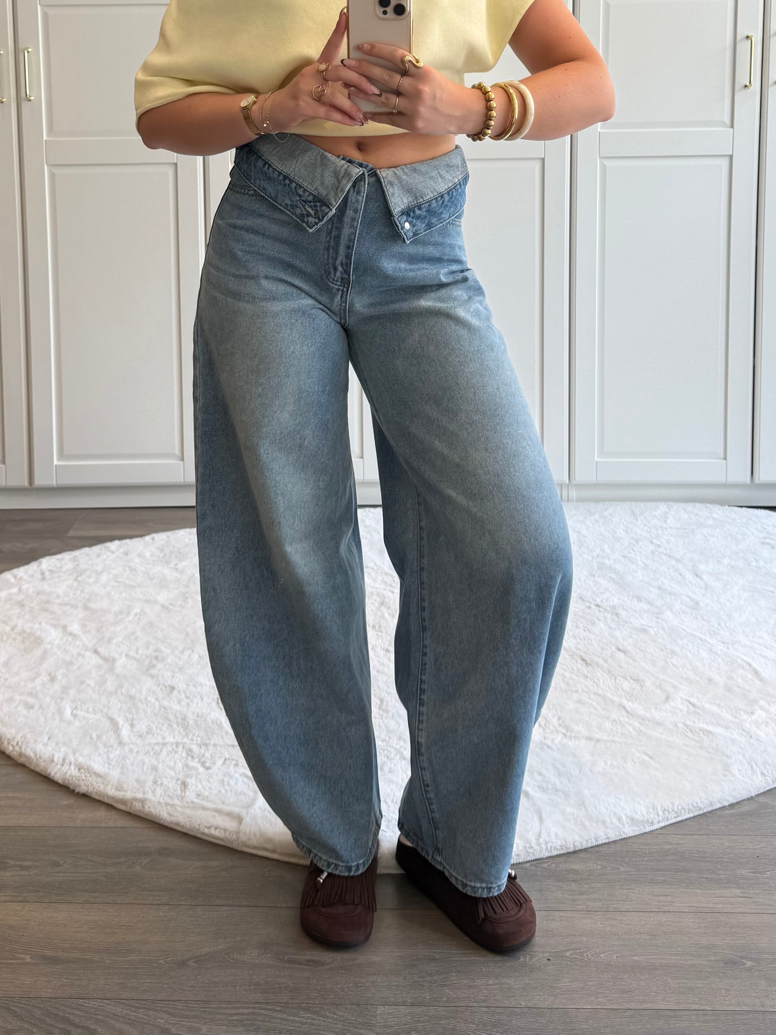 Folded Balloon Jeans 13692 | Blauw