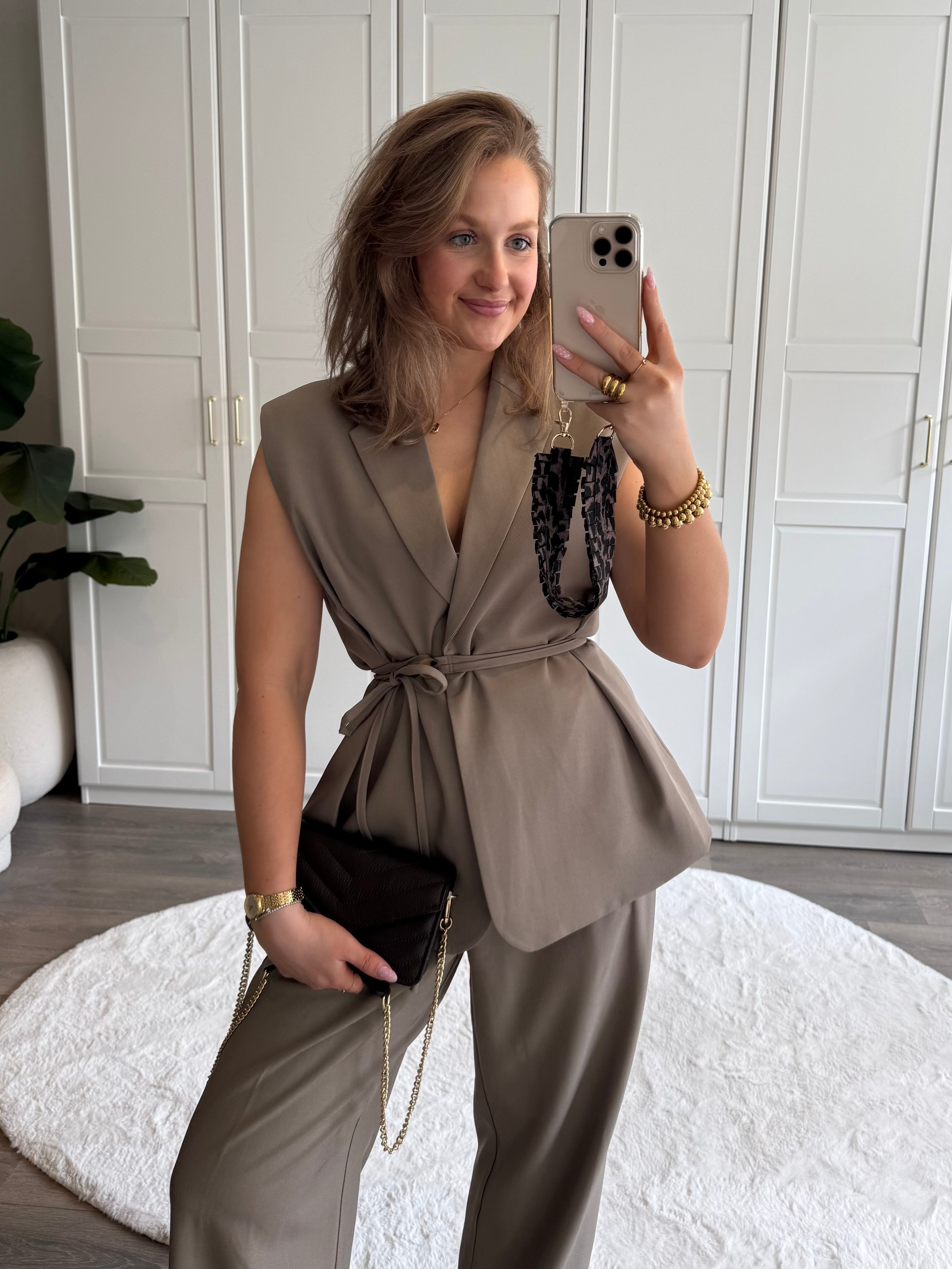 Tailored Gilet Tess | Taupe | PRE-ORDER