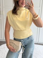 Satin Top Lola | Geel