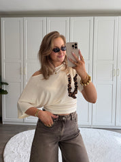 One Shoulder Top | Creme
