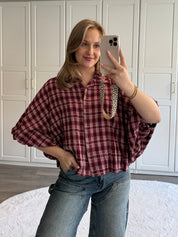Blouse Demi Chequered | Roze