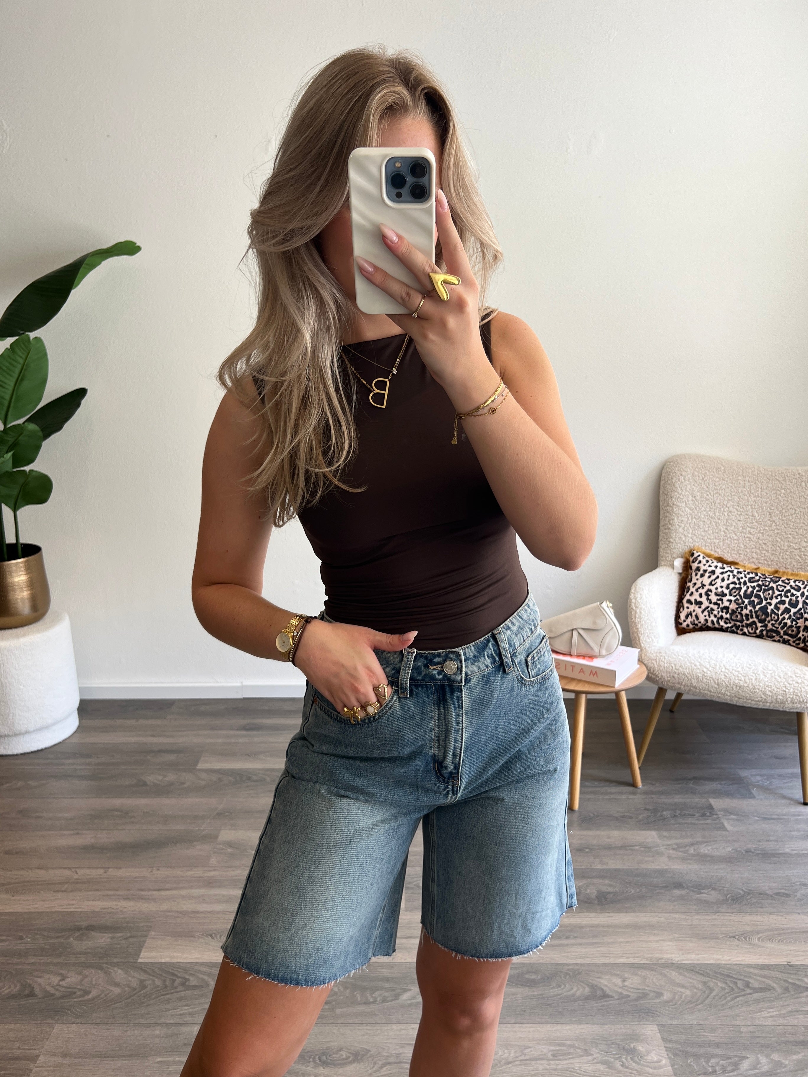 Denim Bermuda Short | Blauw