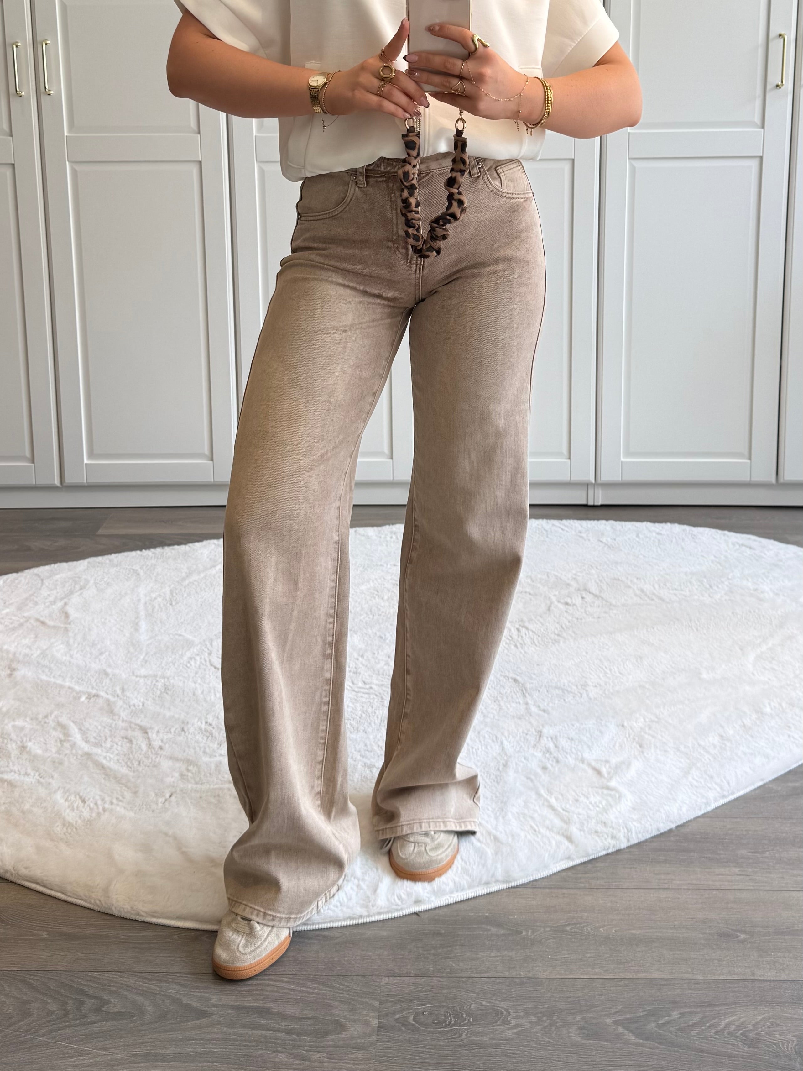 Tall Straight Leg Jeans 7419 | Beige