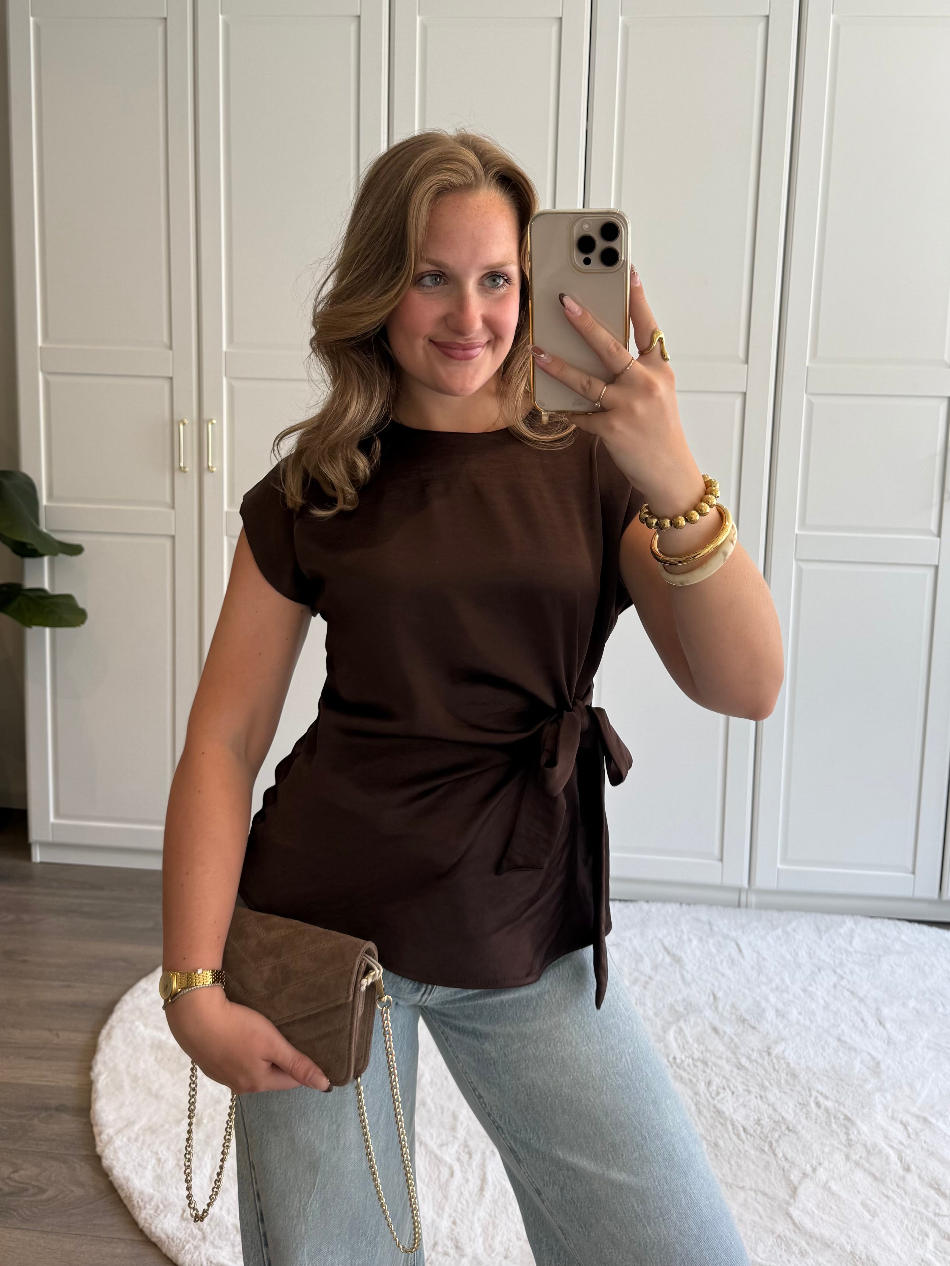 Satin Top Britt | Bruin