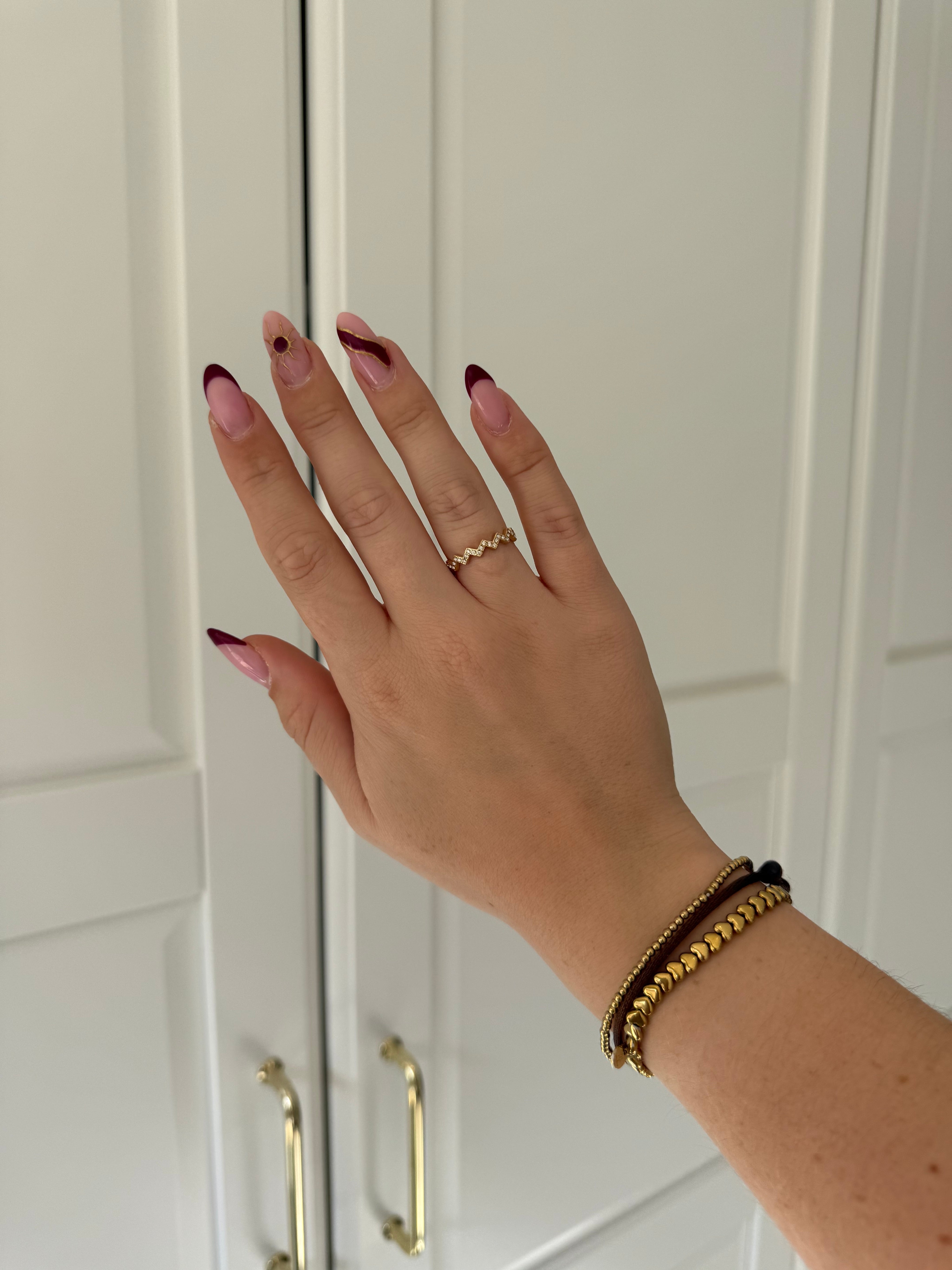 Zigzag Strass Ring | Goud