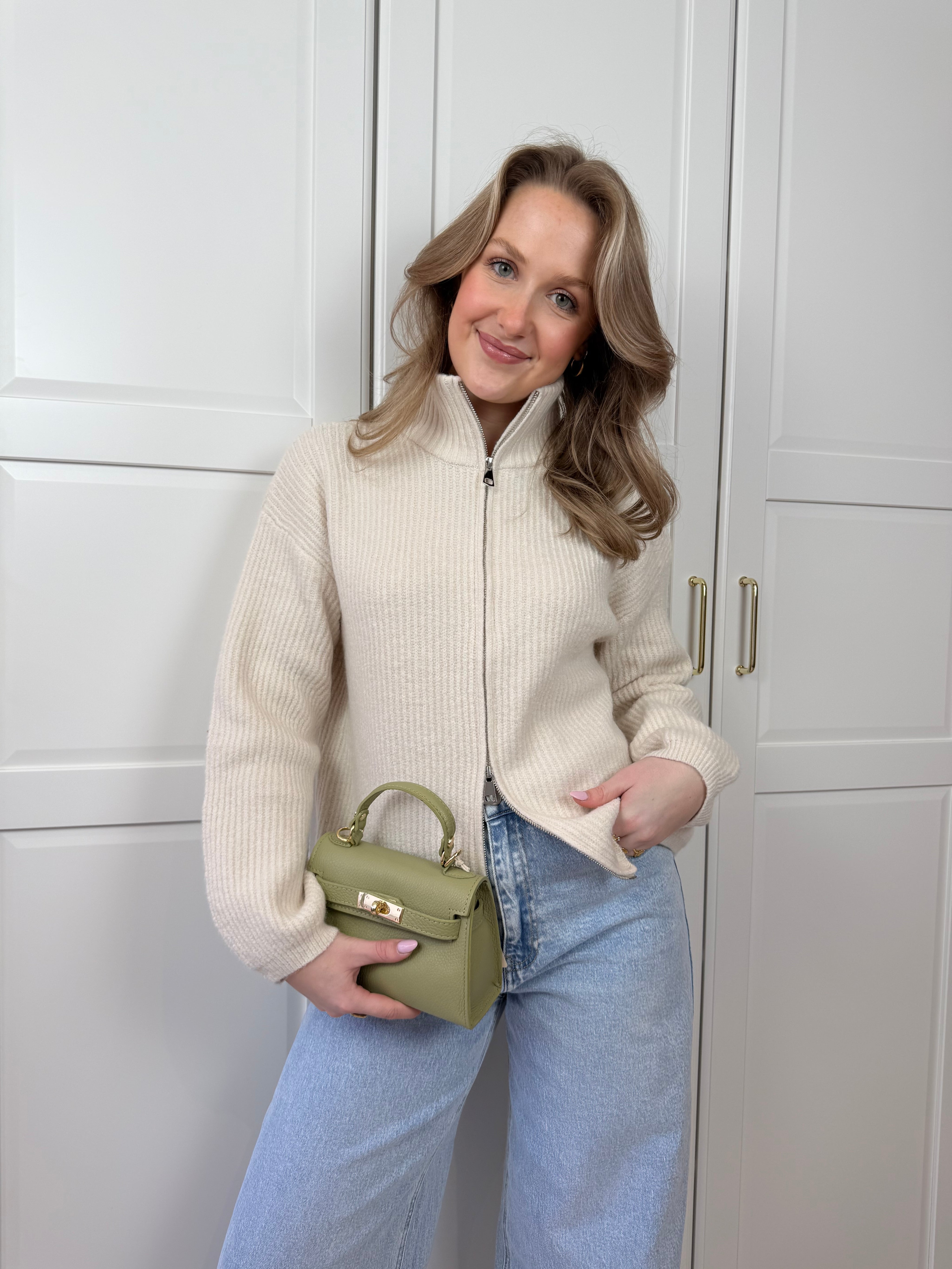 Zip Vest Moon | Ecru