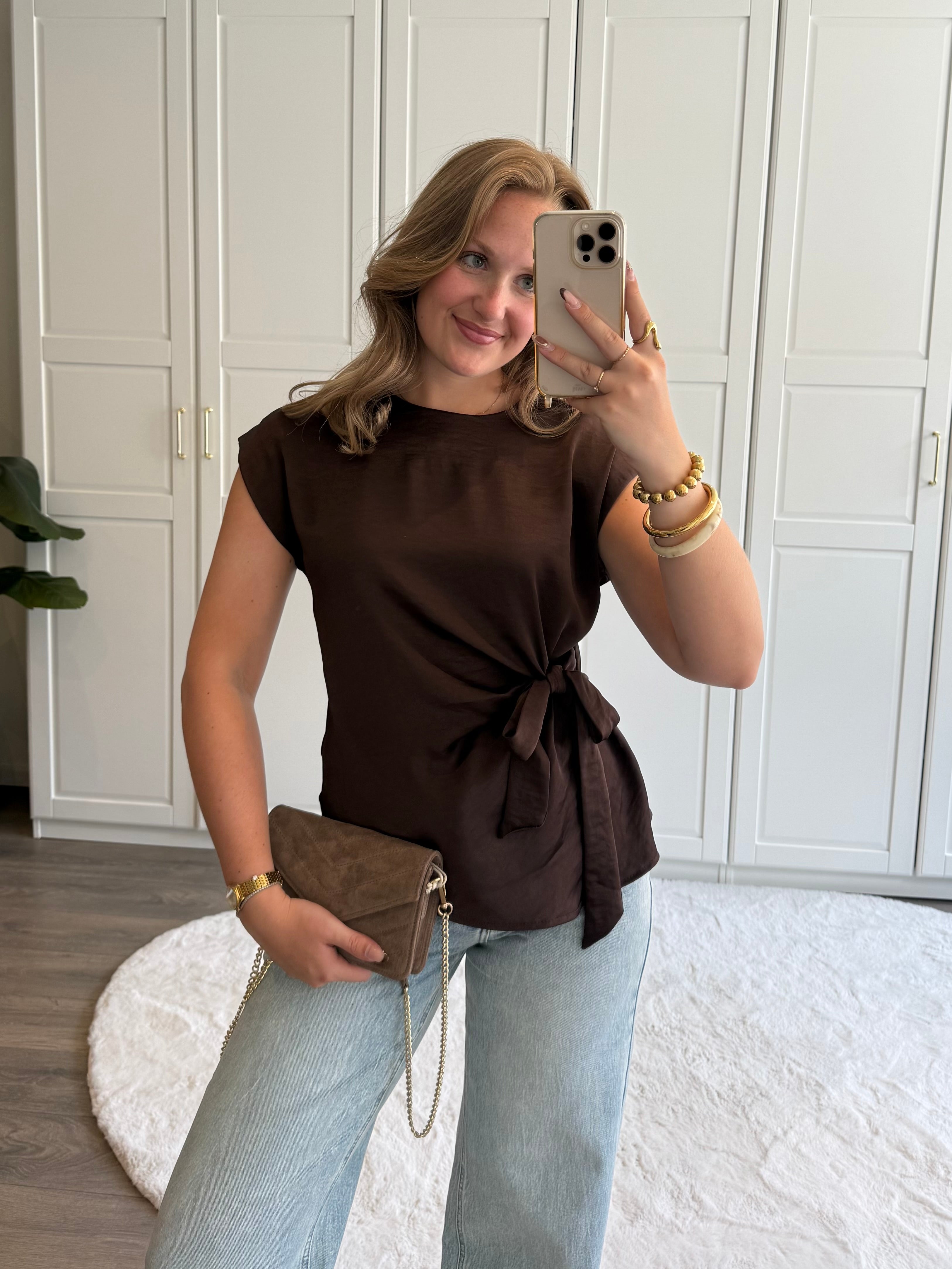 Satin Top Britt | Bruin