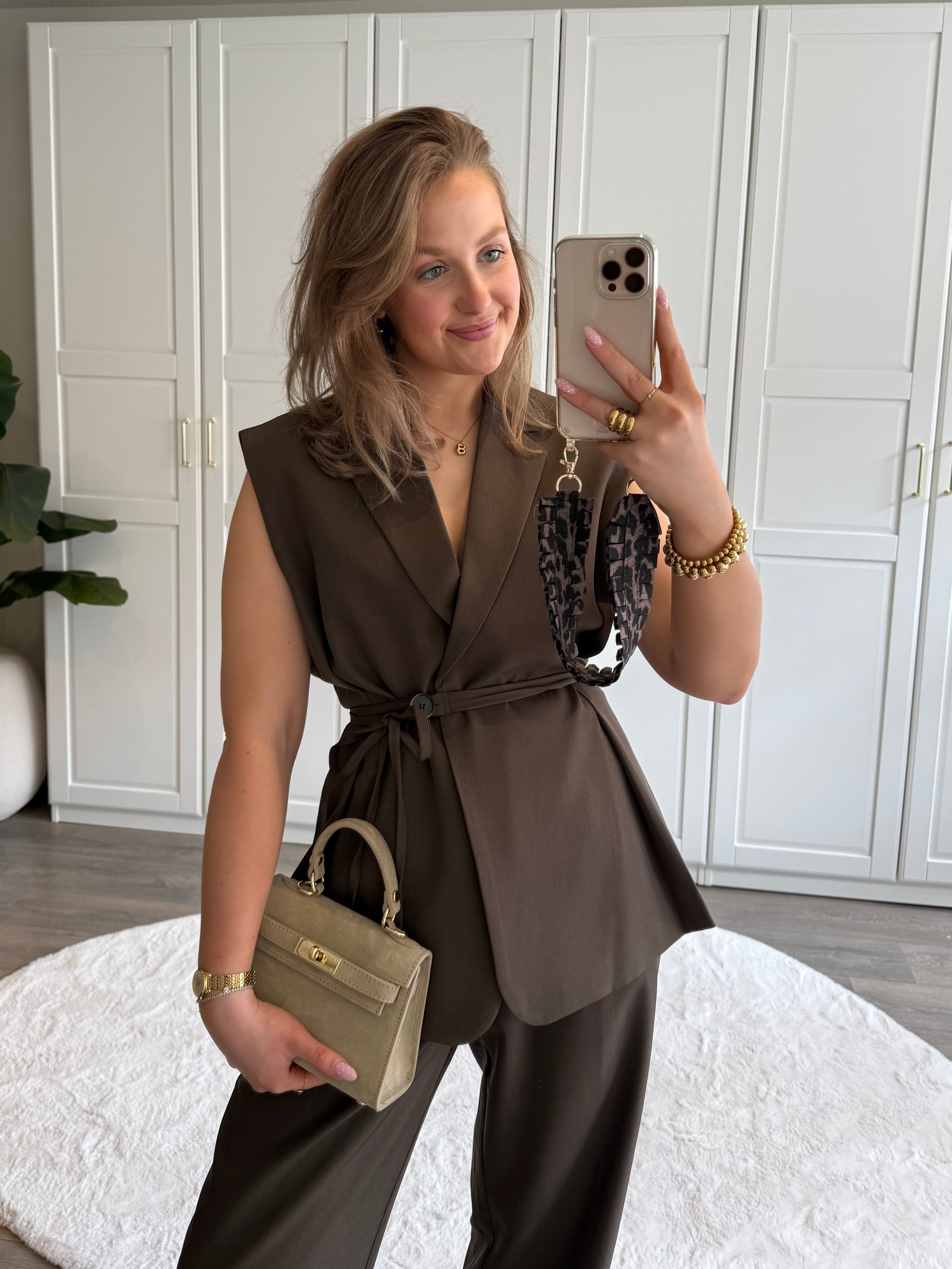 Tailored Gilet Tess | Bruin | PRE-ORDER