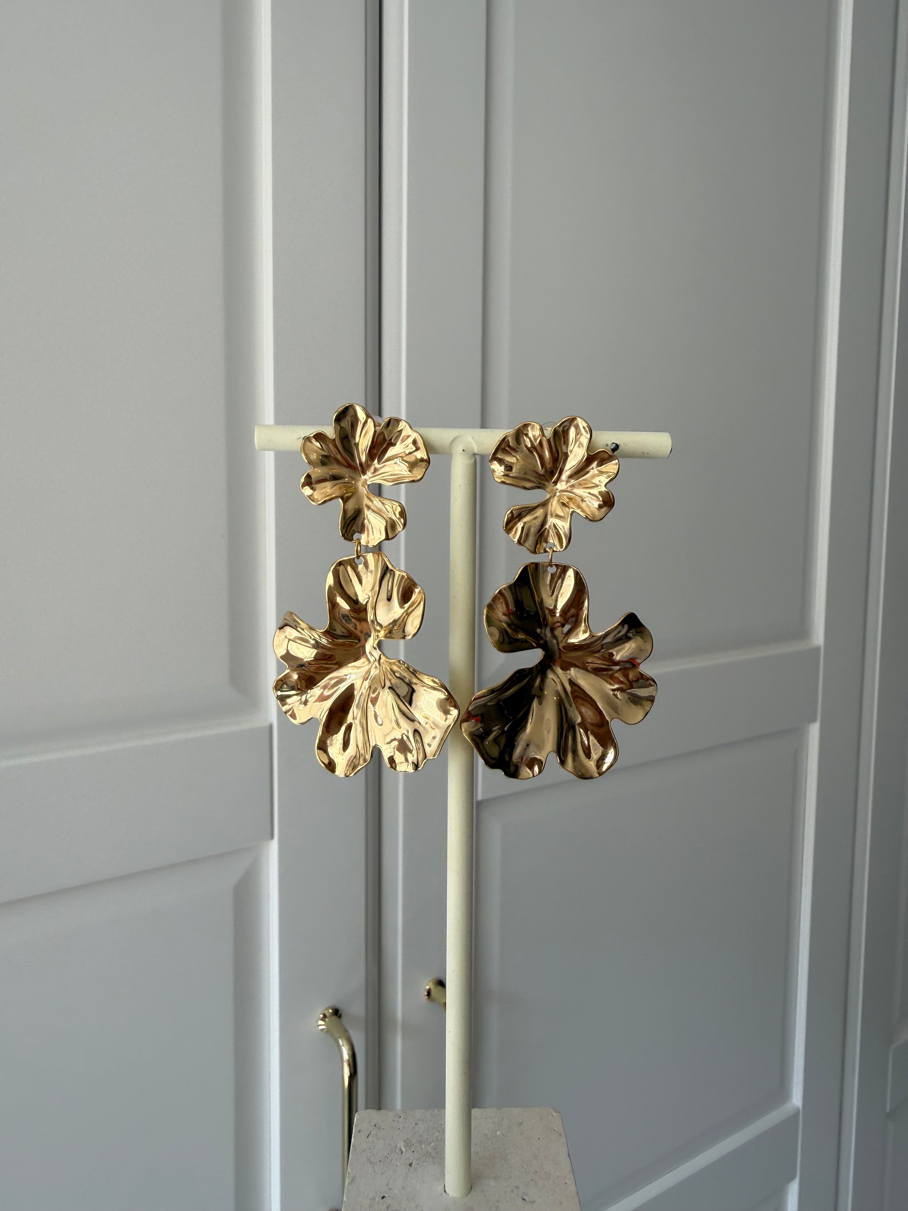 Oorbellen Statement Flower | Goud