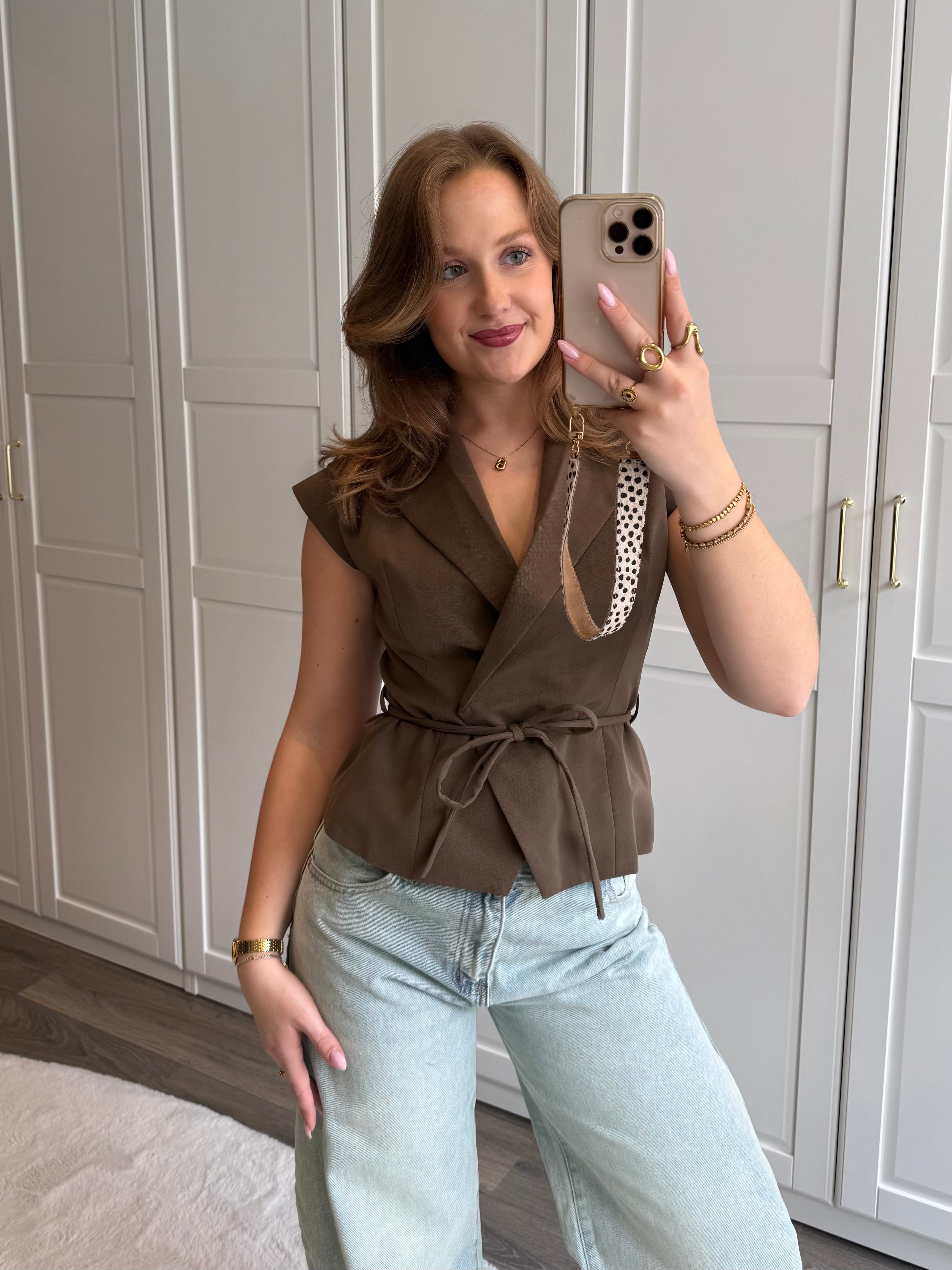 Gilet Elodie | Bruin