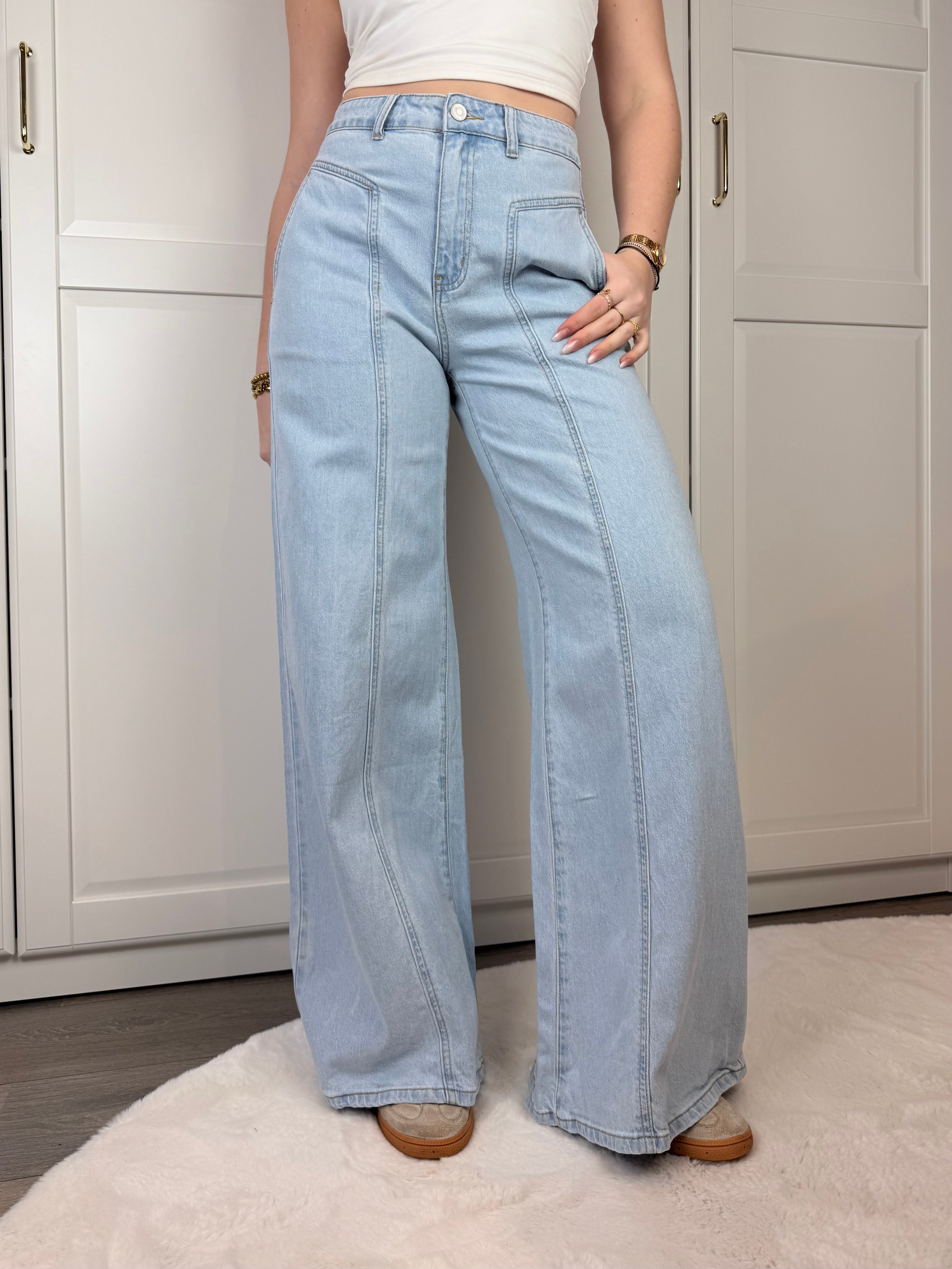 Extra Wide Leg Jeans 3822 | Blauw