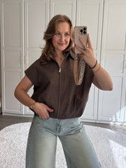 Gilet Alies Chequered | Bruin