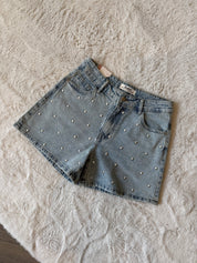 Denim Studs Short 9178 | Blauw
