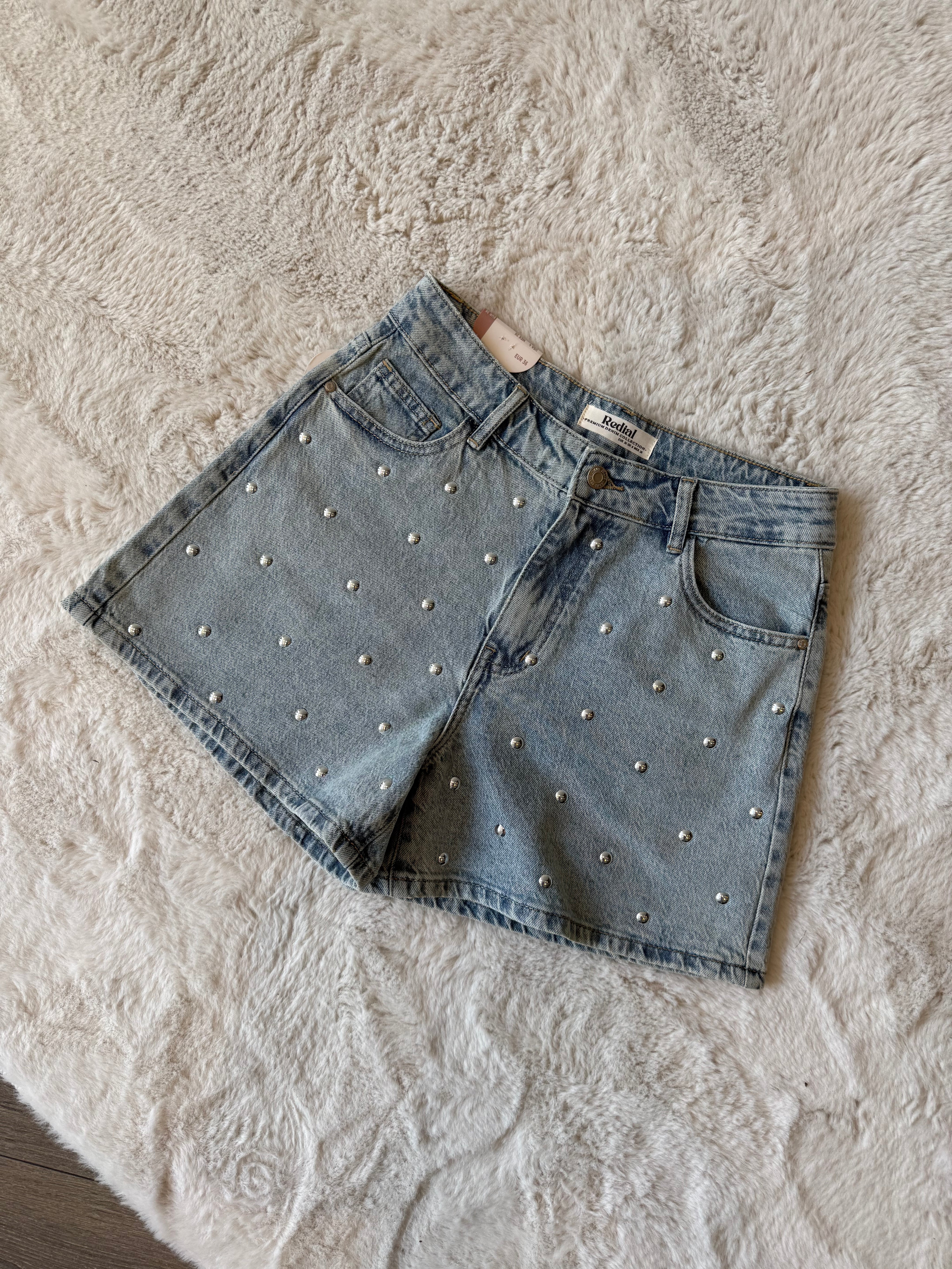 Denim Studs Short 9178 | Blauw