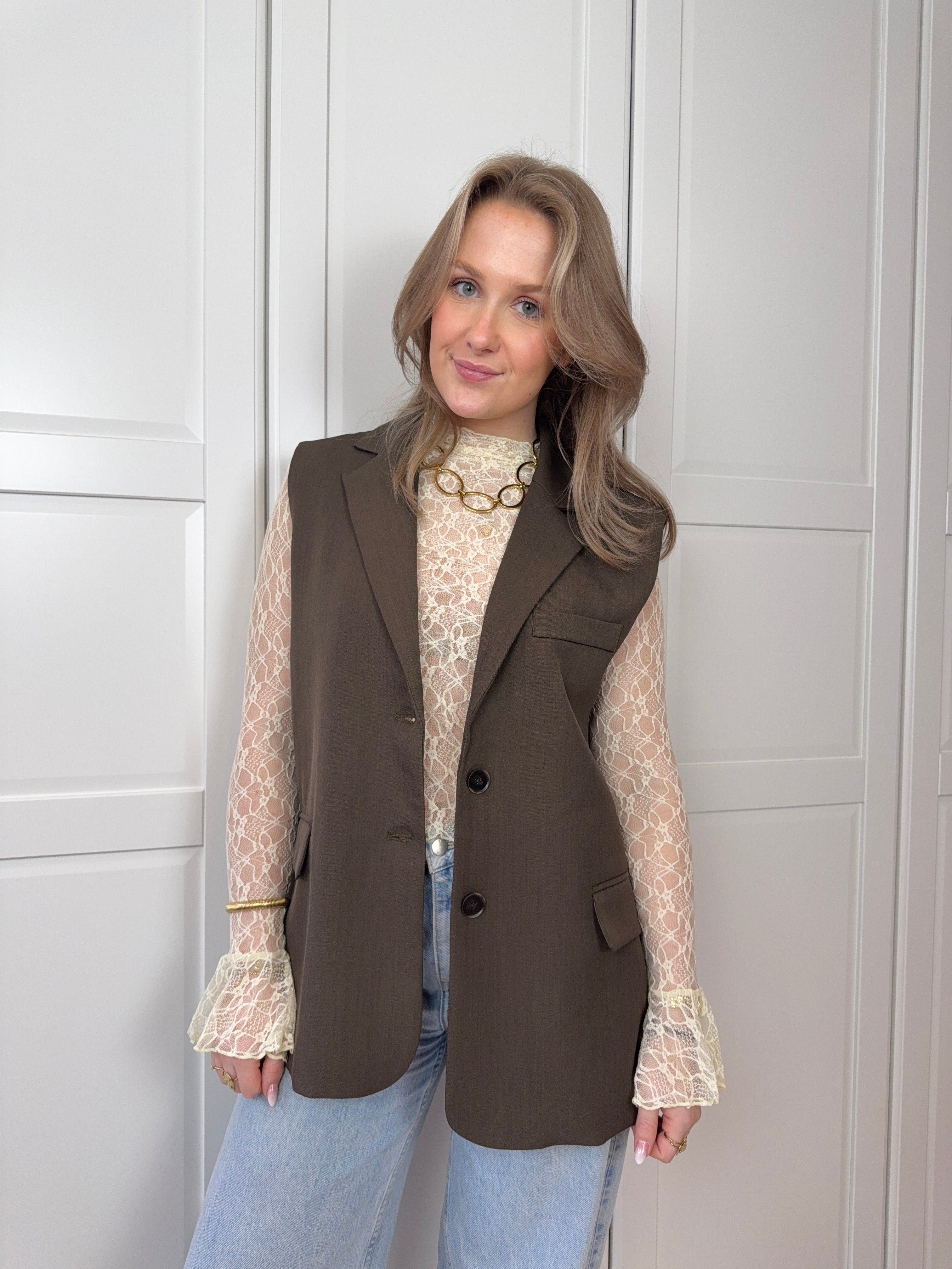 Split Gilet Tess | Bruin