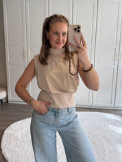 Satin Top Loua | Beige