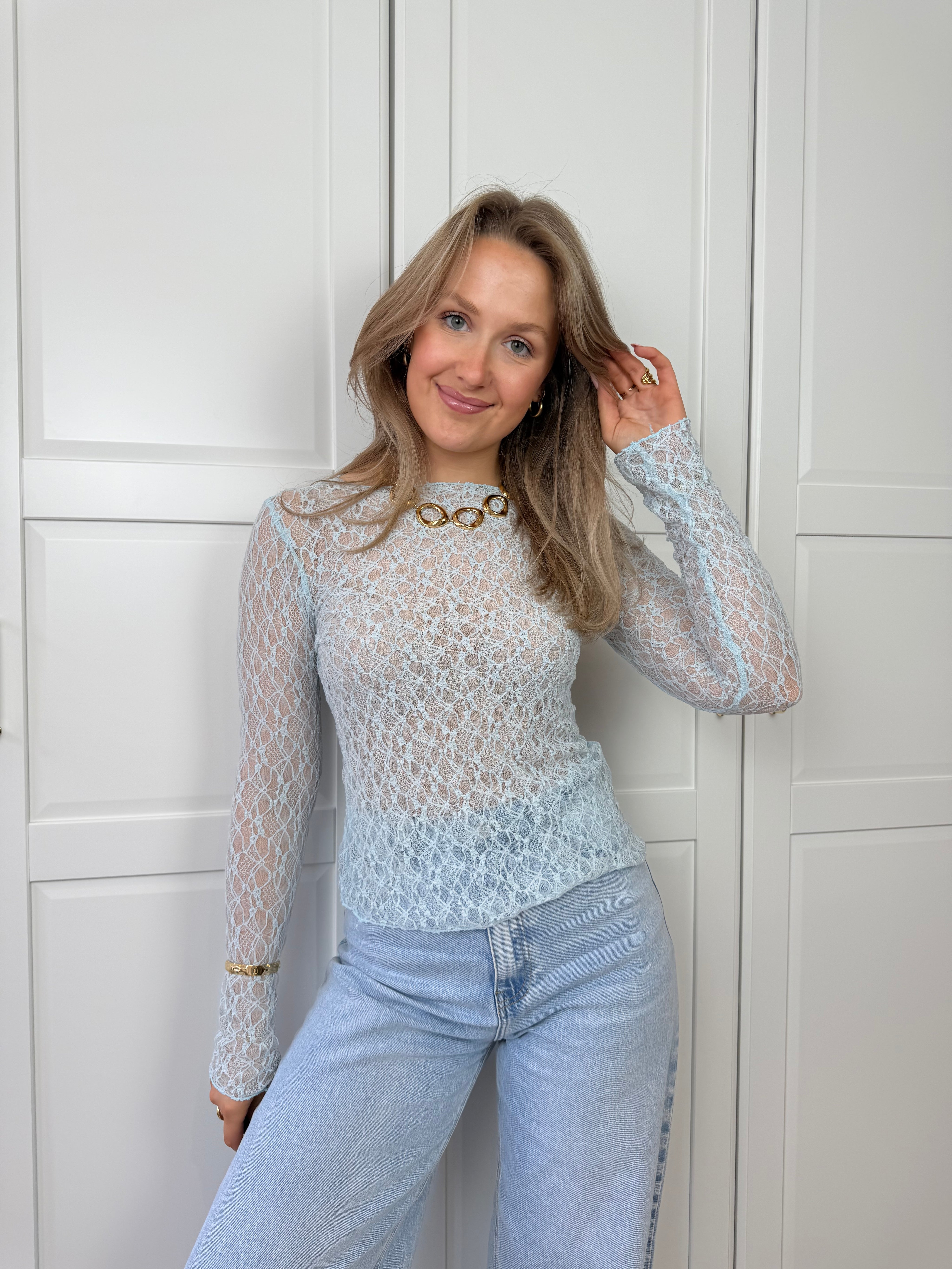 Lace Top Elin | Blauw