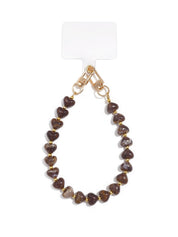 Telefoonkoord Mini Hearts | Bruin