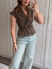 Gilet Elodie | Bruin