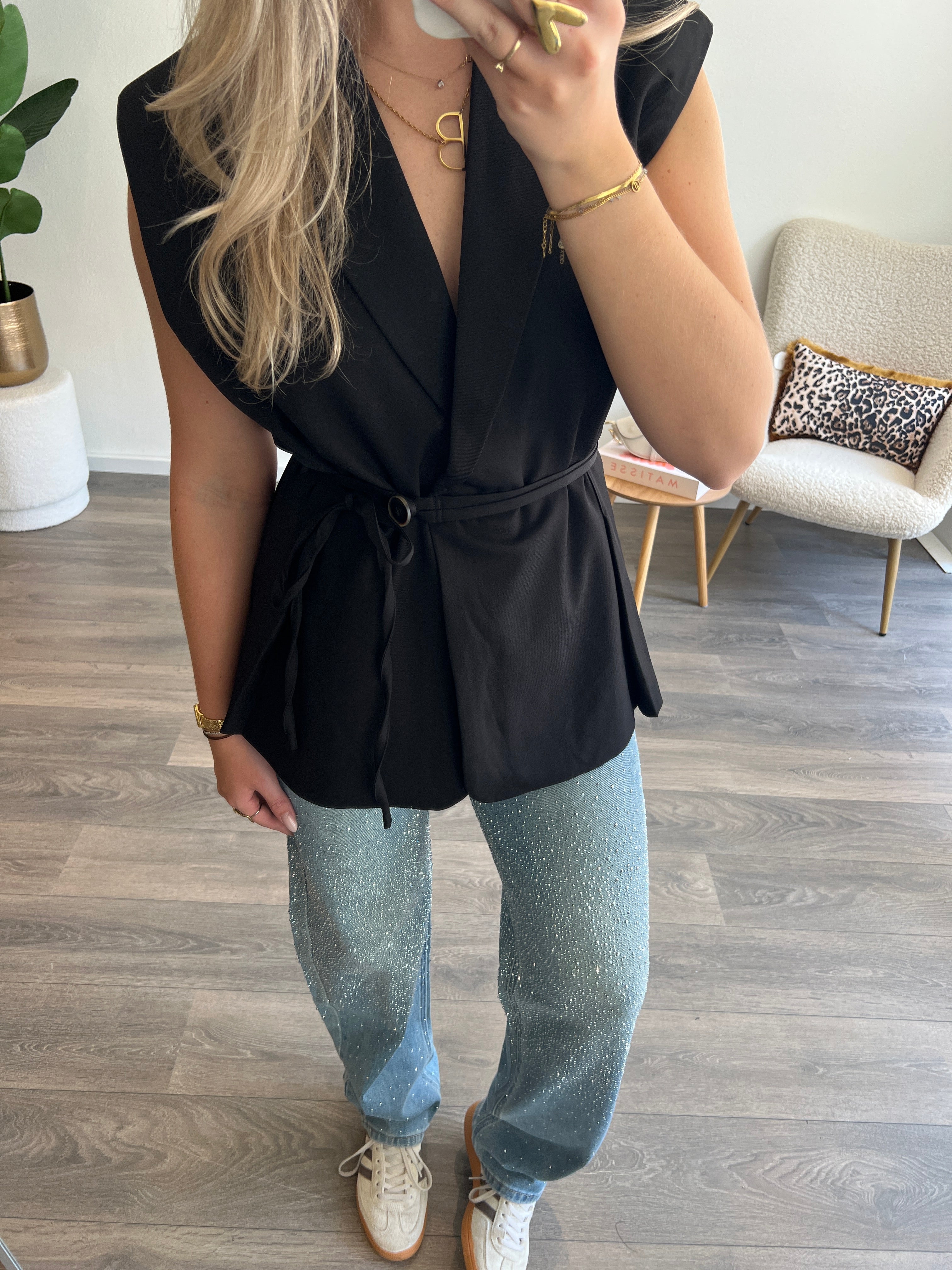 Gilet Tess Fitted | Zwart