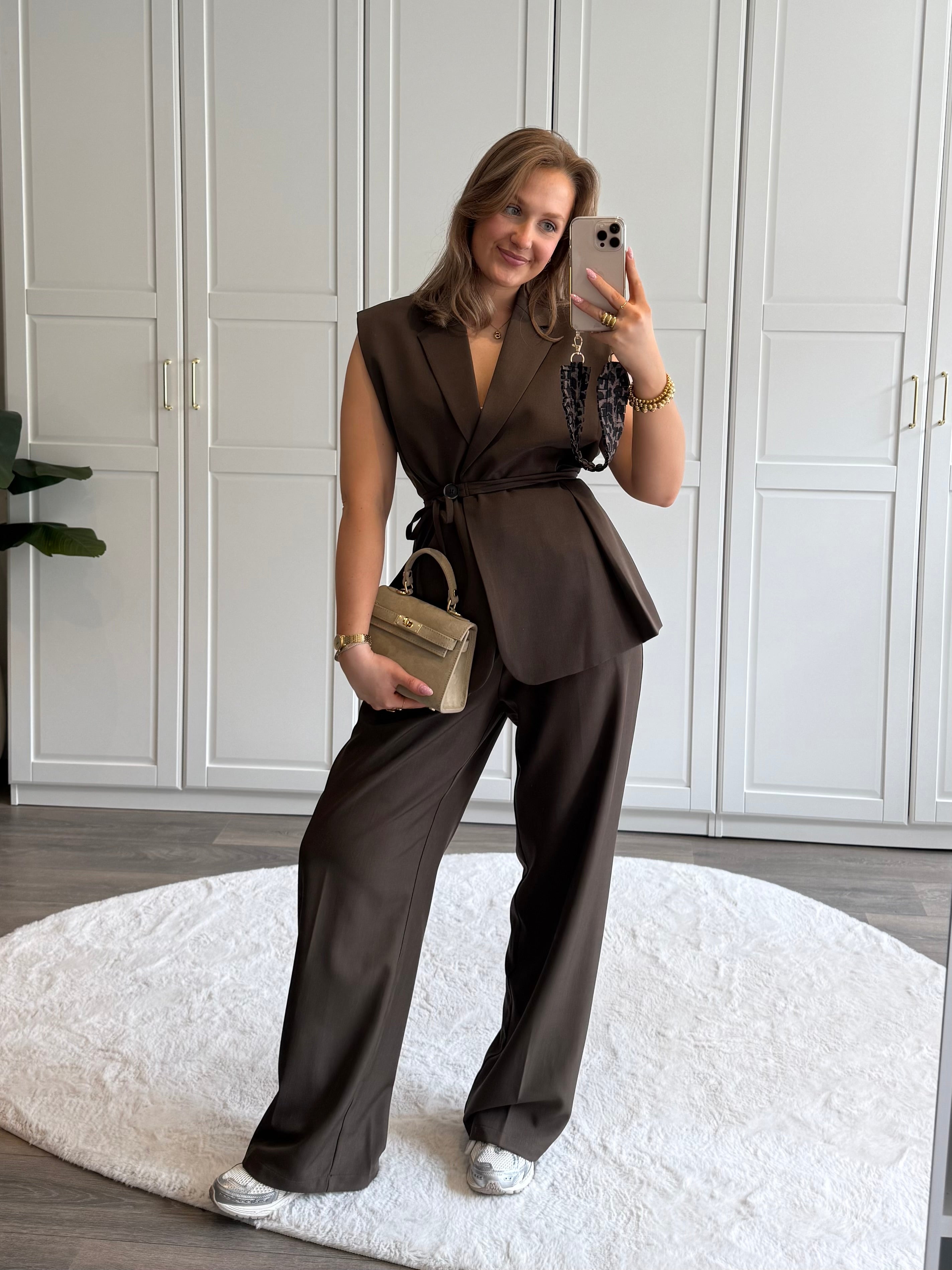 Tailored Gilet Tess | Bruin | PRE-ORDER