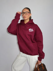 New Love Hoodie | Bordeaux