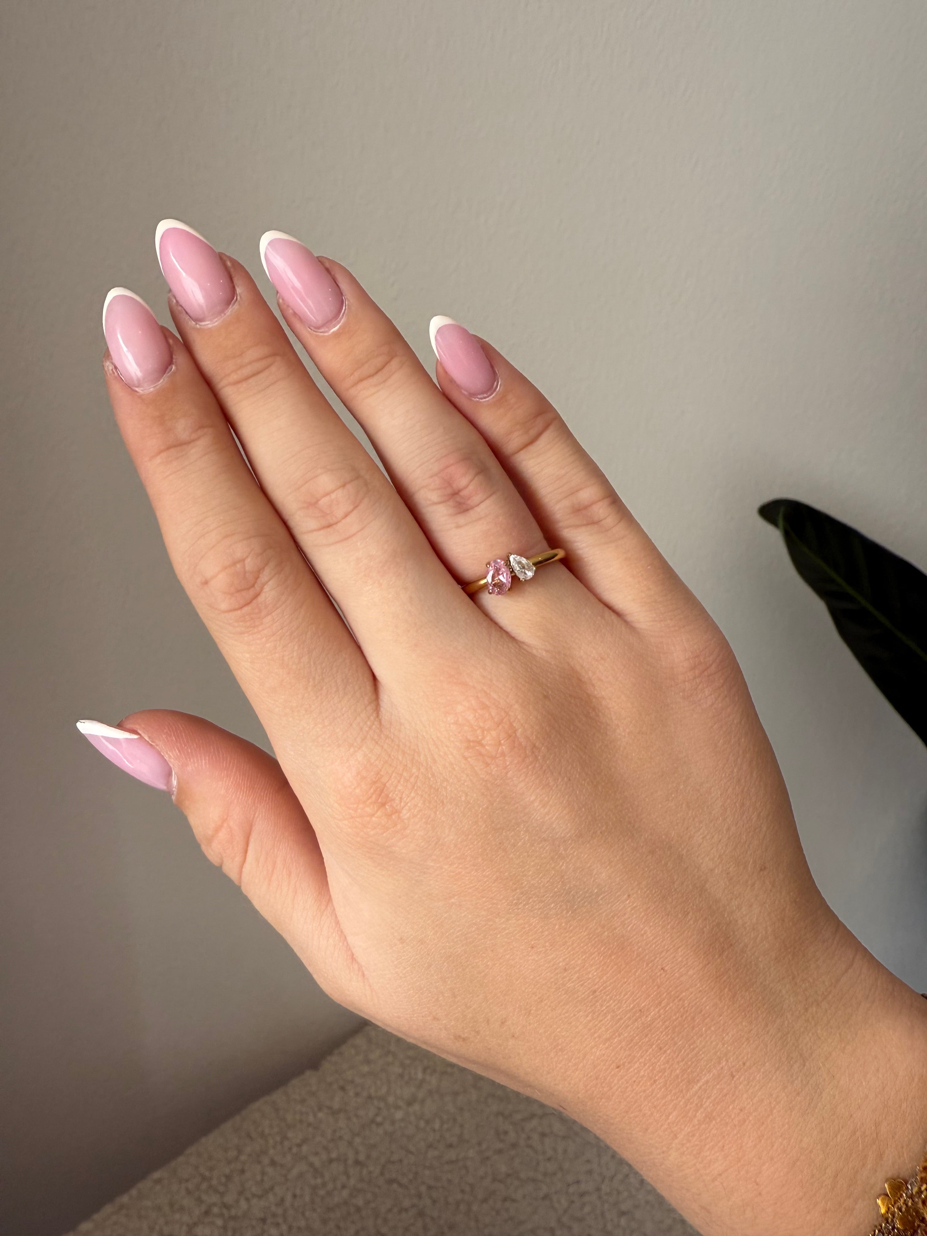 Pink Retro Ring | Goud