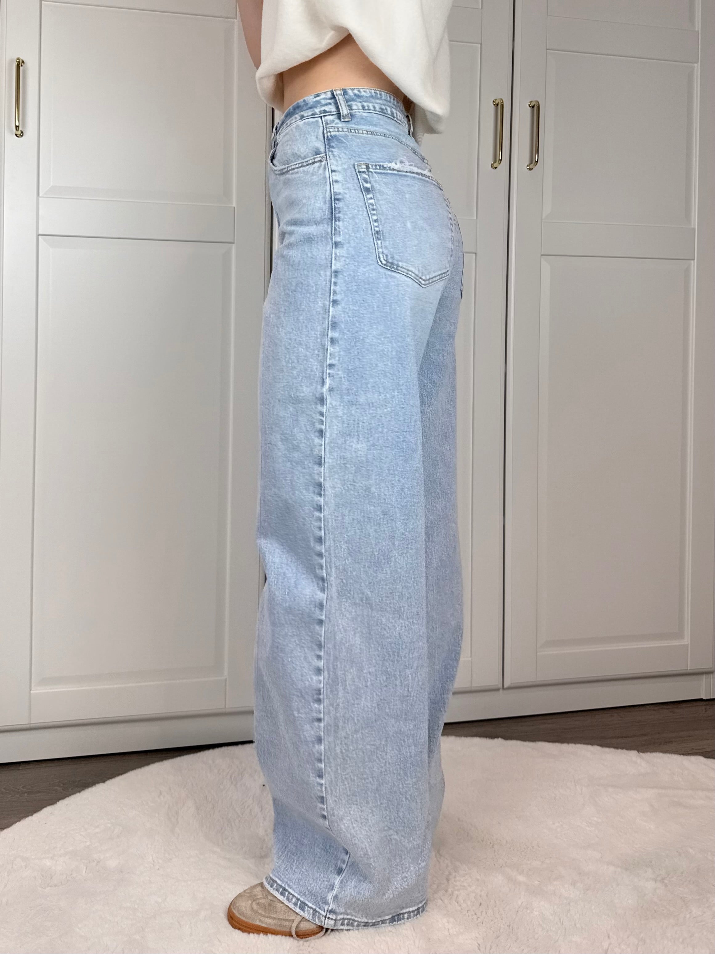 Tall Wide Leg Jeans 3855 | Blauw