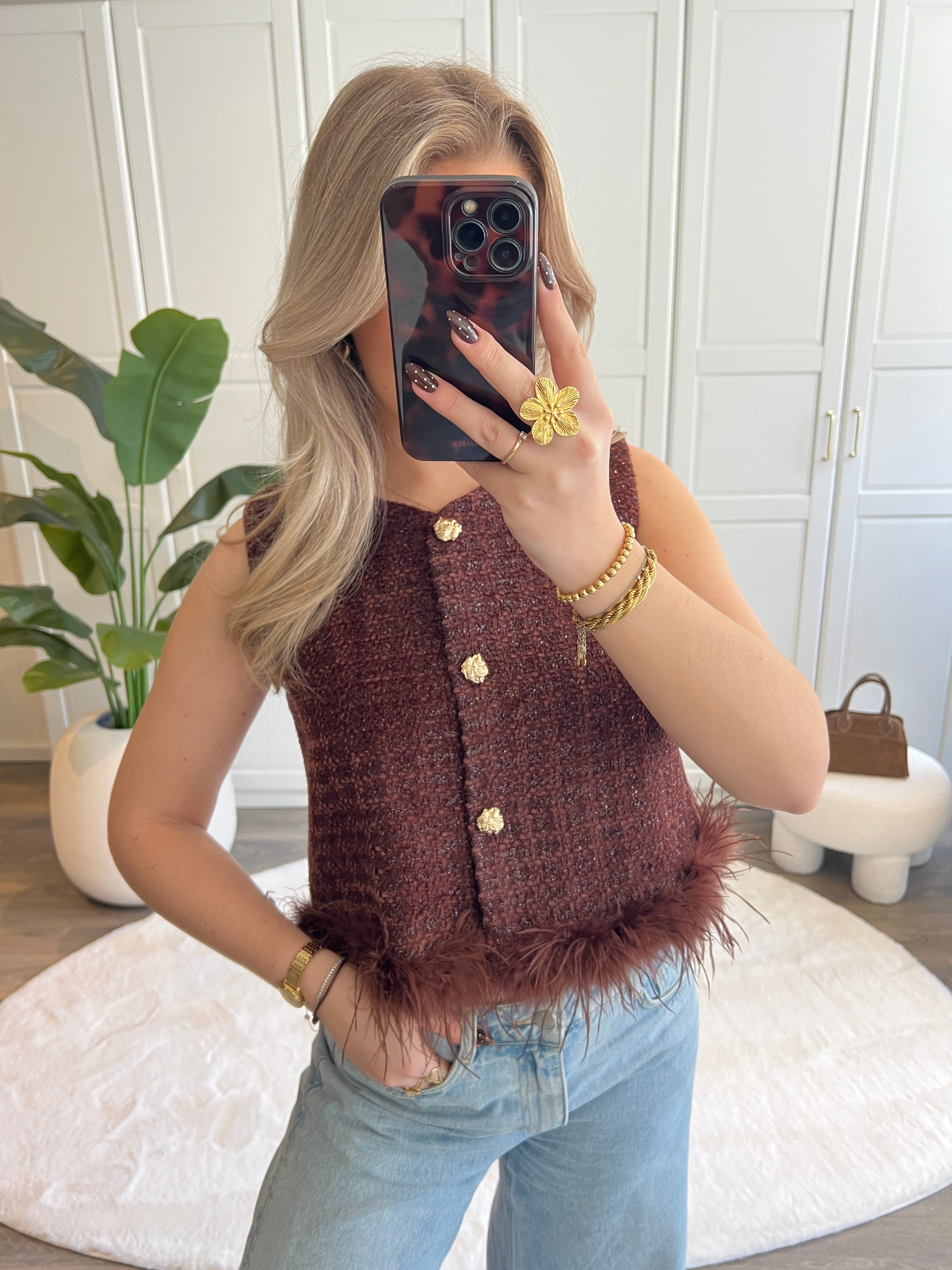 Gilet Vera | Bruin