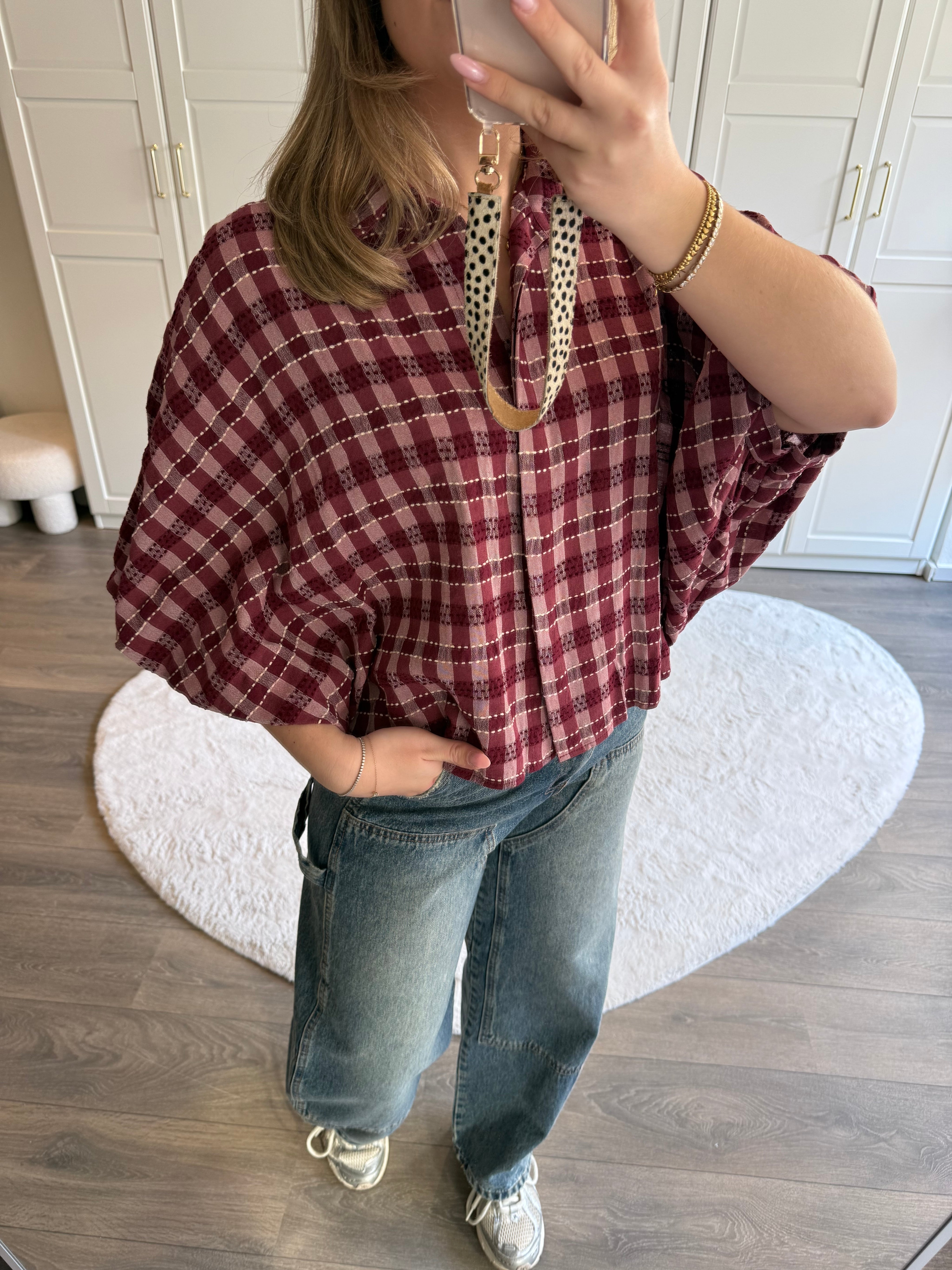 Blouse Demi Chequered | Roze
