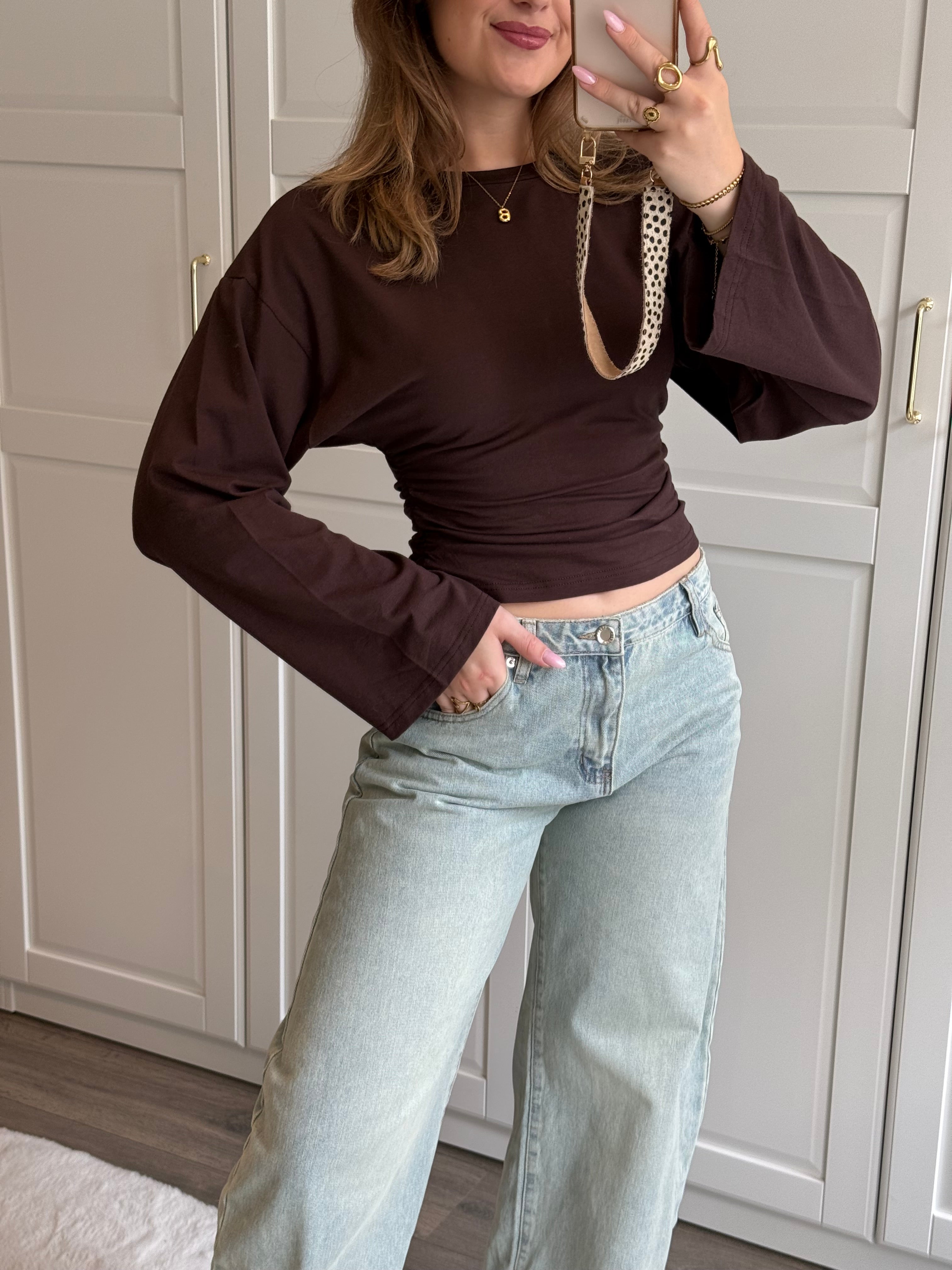 Longsleeve T-shirt Elin | Bruin