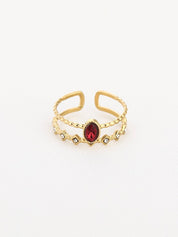 Double Zirkonia Ring | Rood