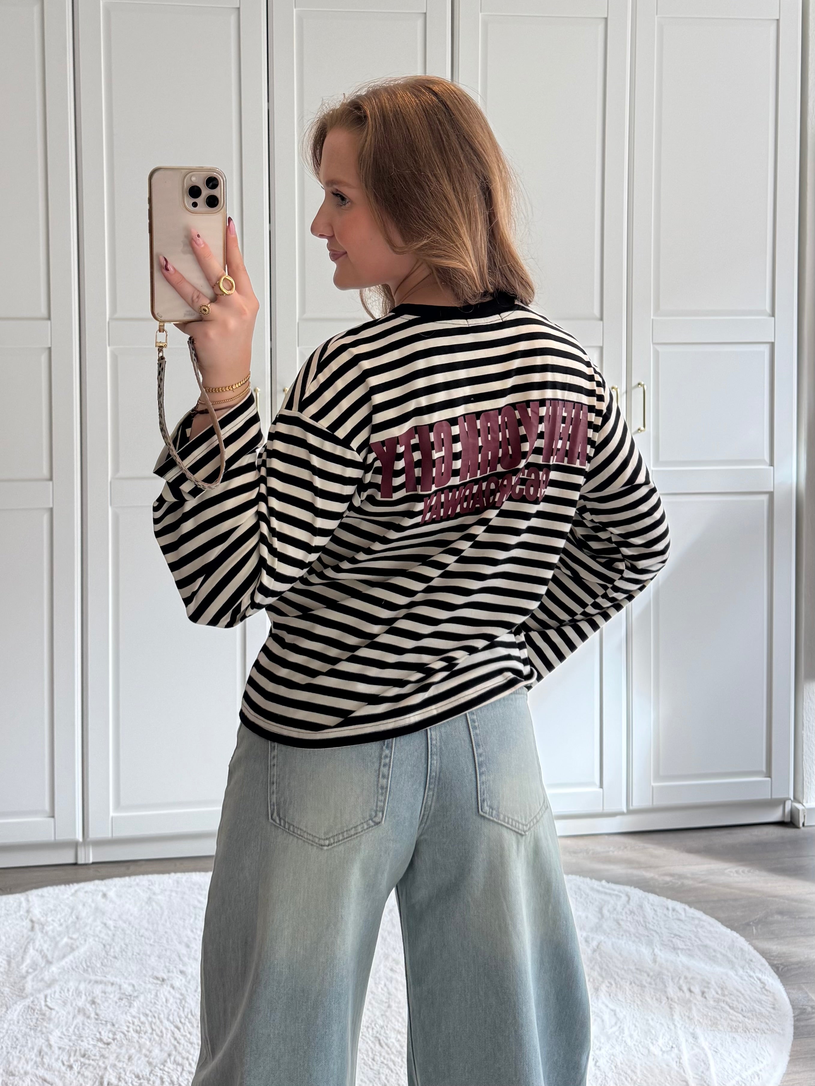 Longsleeve T-shirt NYC | Zwart