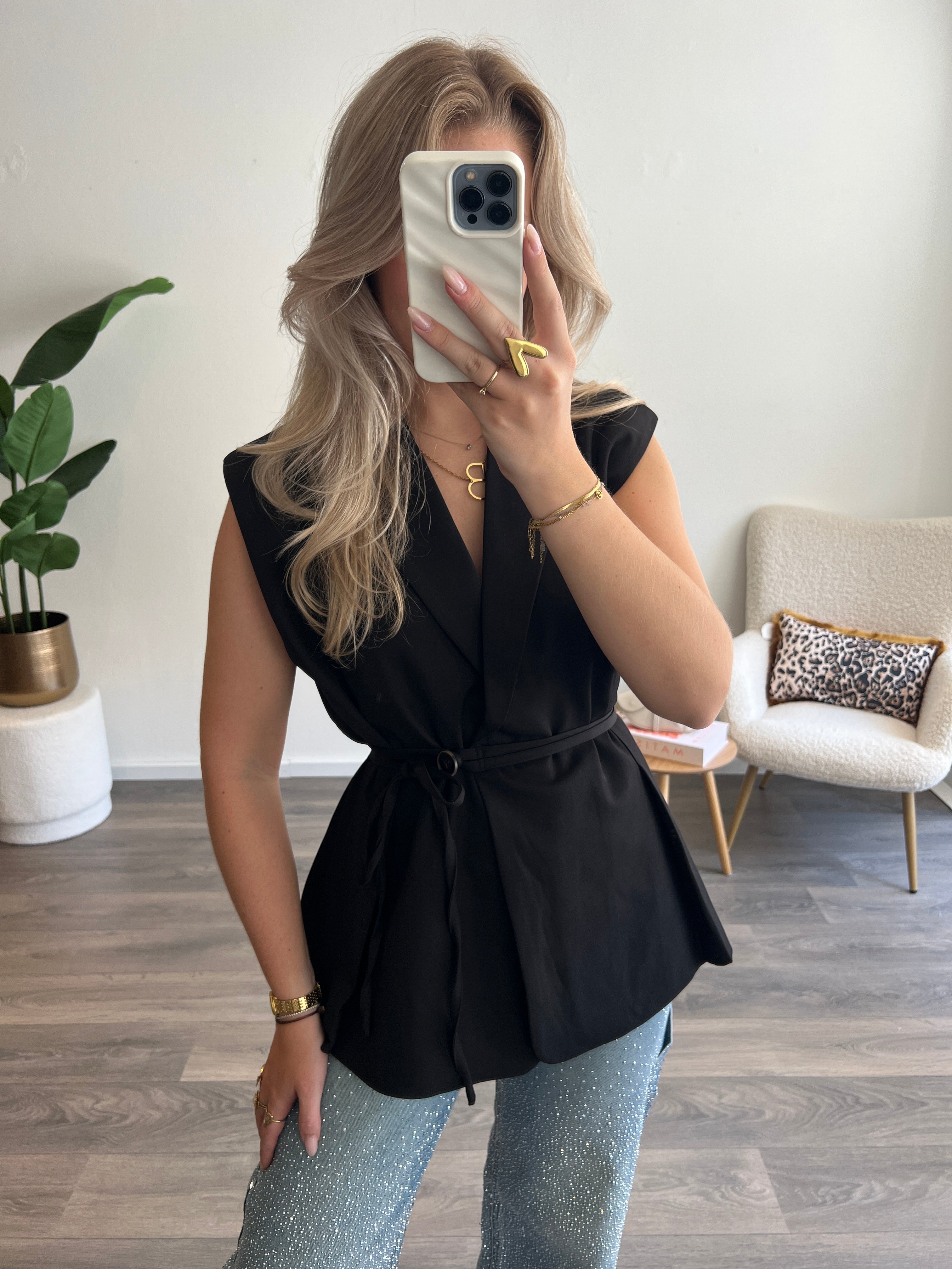 Gilet Tess Fitted | Zwart