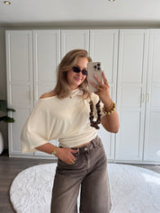 One Shoulder Top | Creme