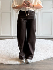 Leather Barrel Pants Saar | Bruin