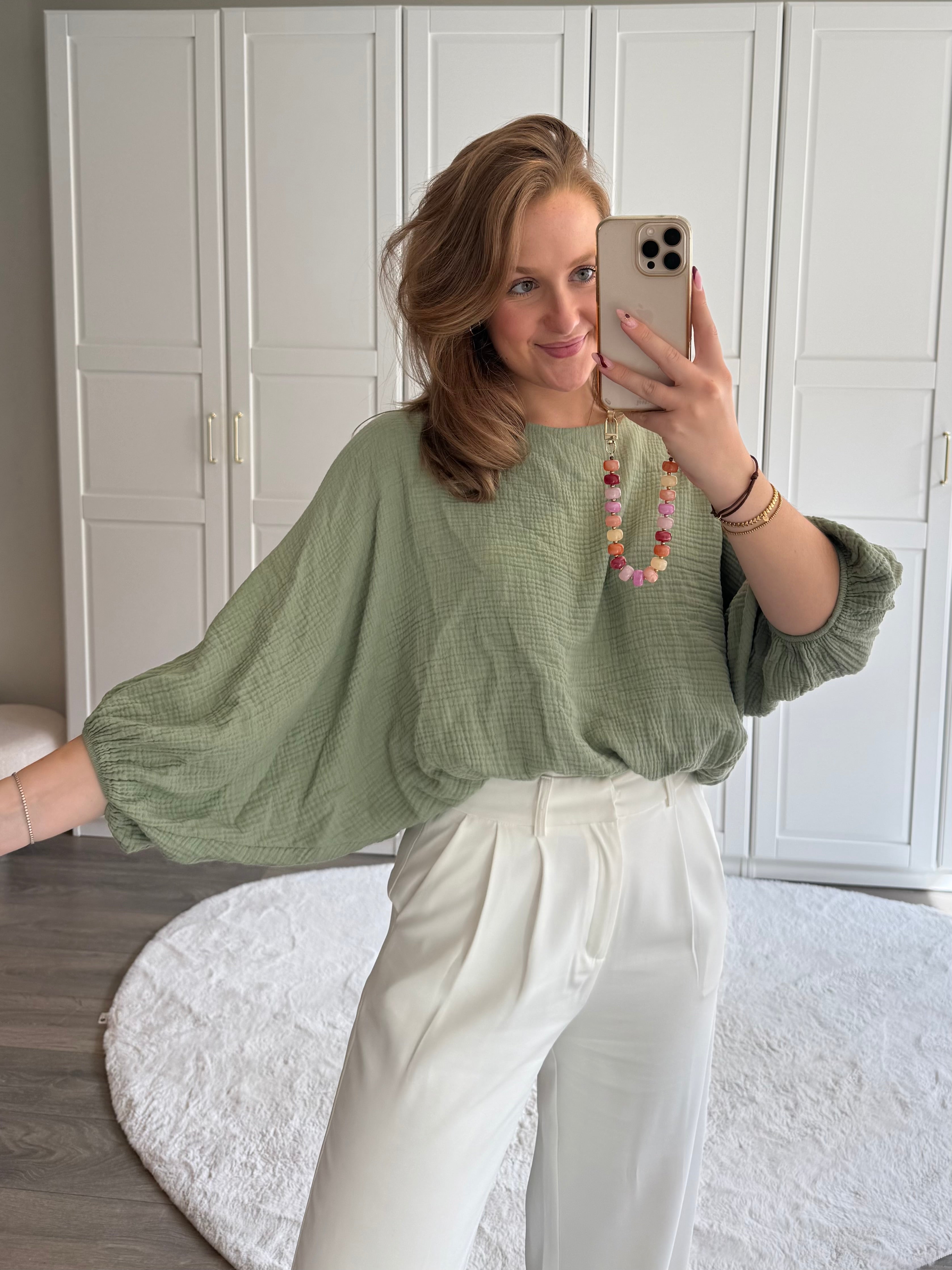 Mousseline Blouse | Groen
