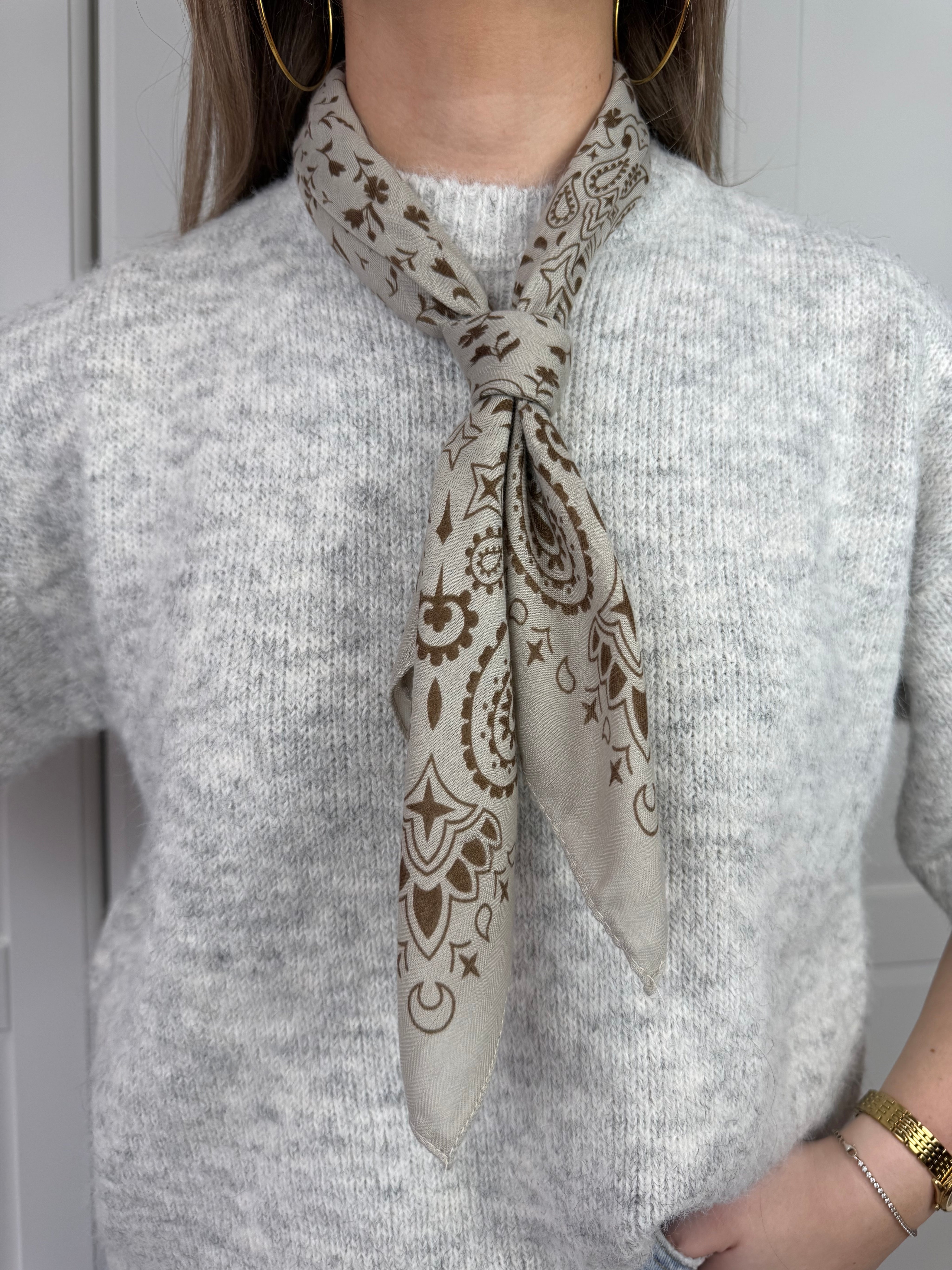 Sjaal Flowers | Ecru