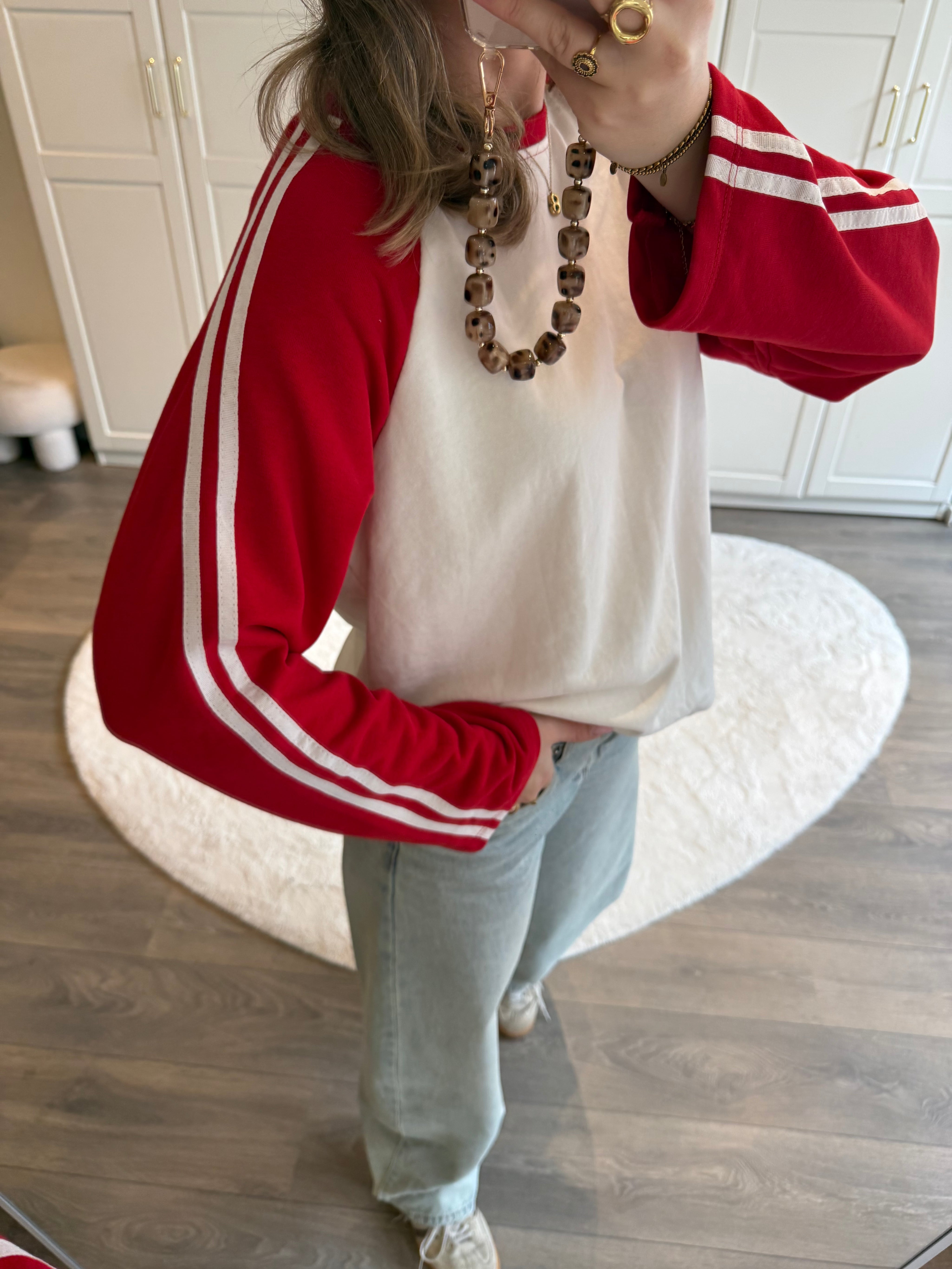 Baseball T-shirt Maureen | Rood