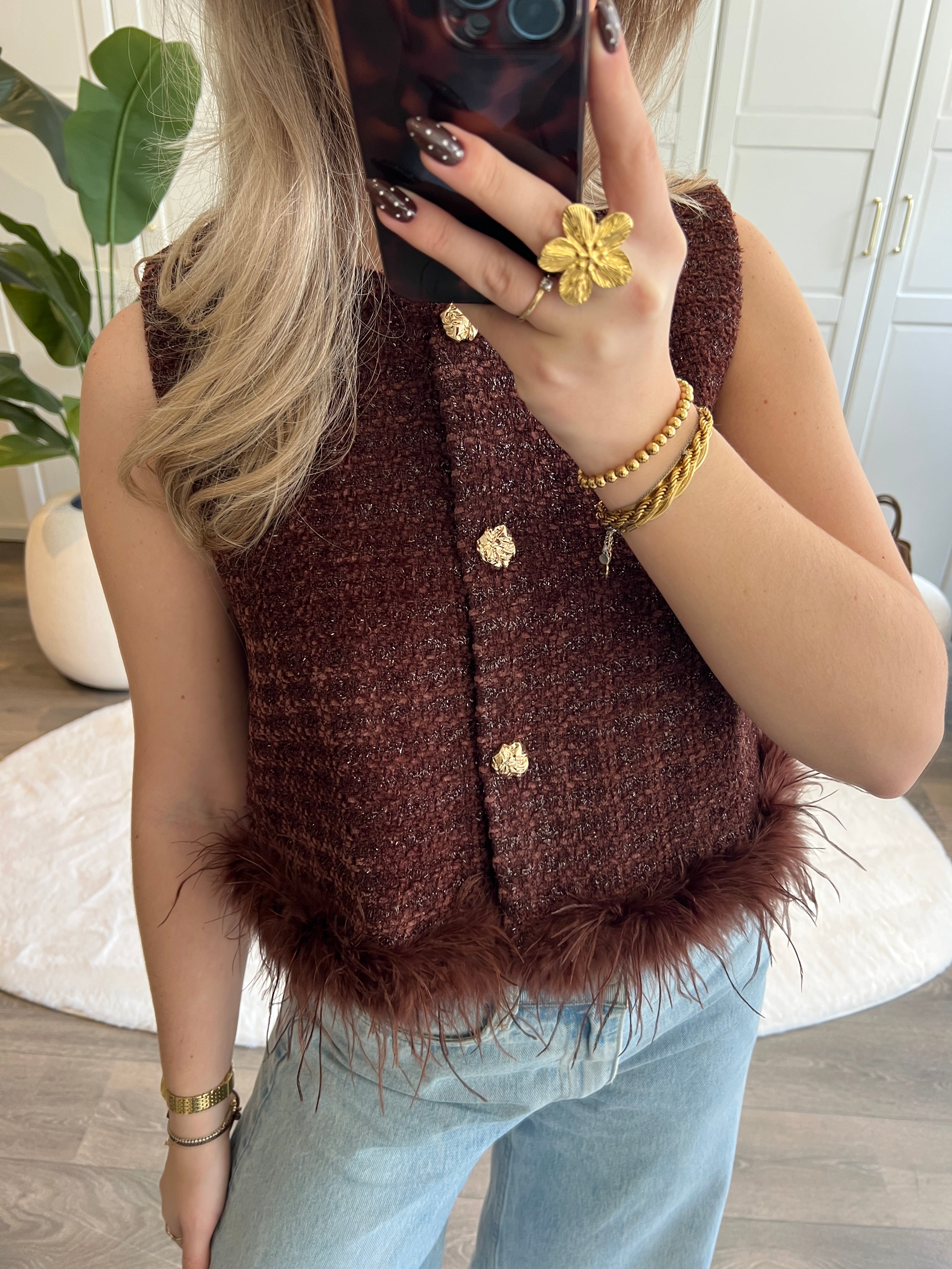 Gilet Vera | Bruin