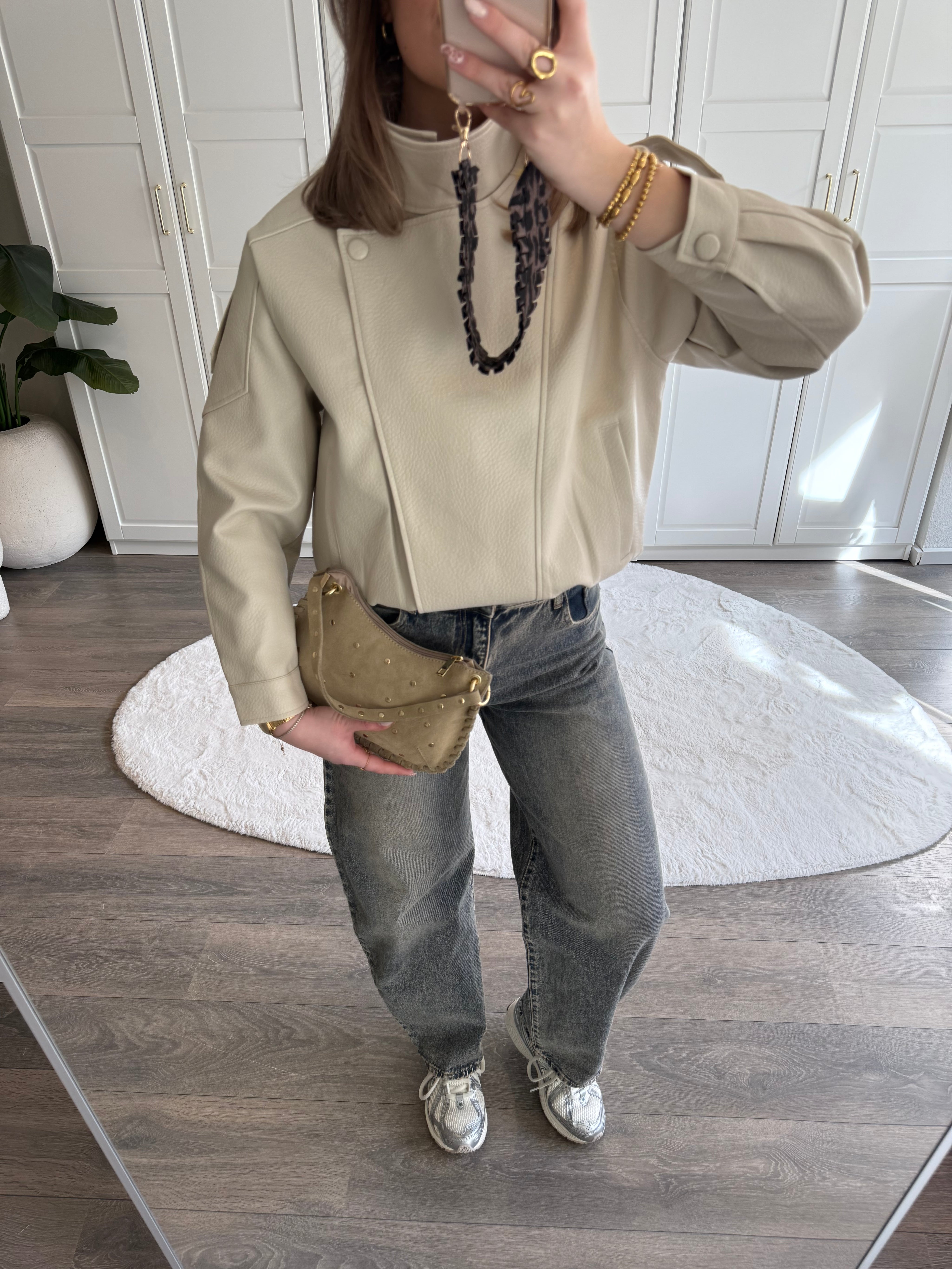 Leather Look Jas Esmee | Ecru
