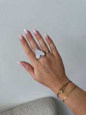 White Heart Ring