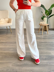 Linnen Livia Pants Regular | Wit